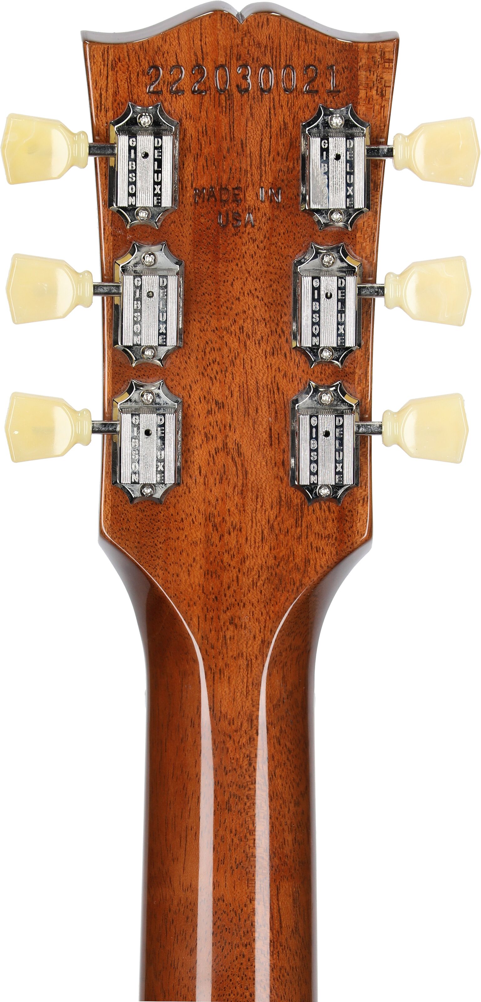 Gibson Les Paul Standard 50s Custom Color Electric Guitar, Figured Top (with Case), Honey Amber, Serial Number 222030021, Headstock Straight Back