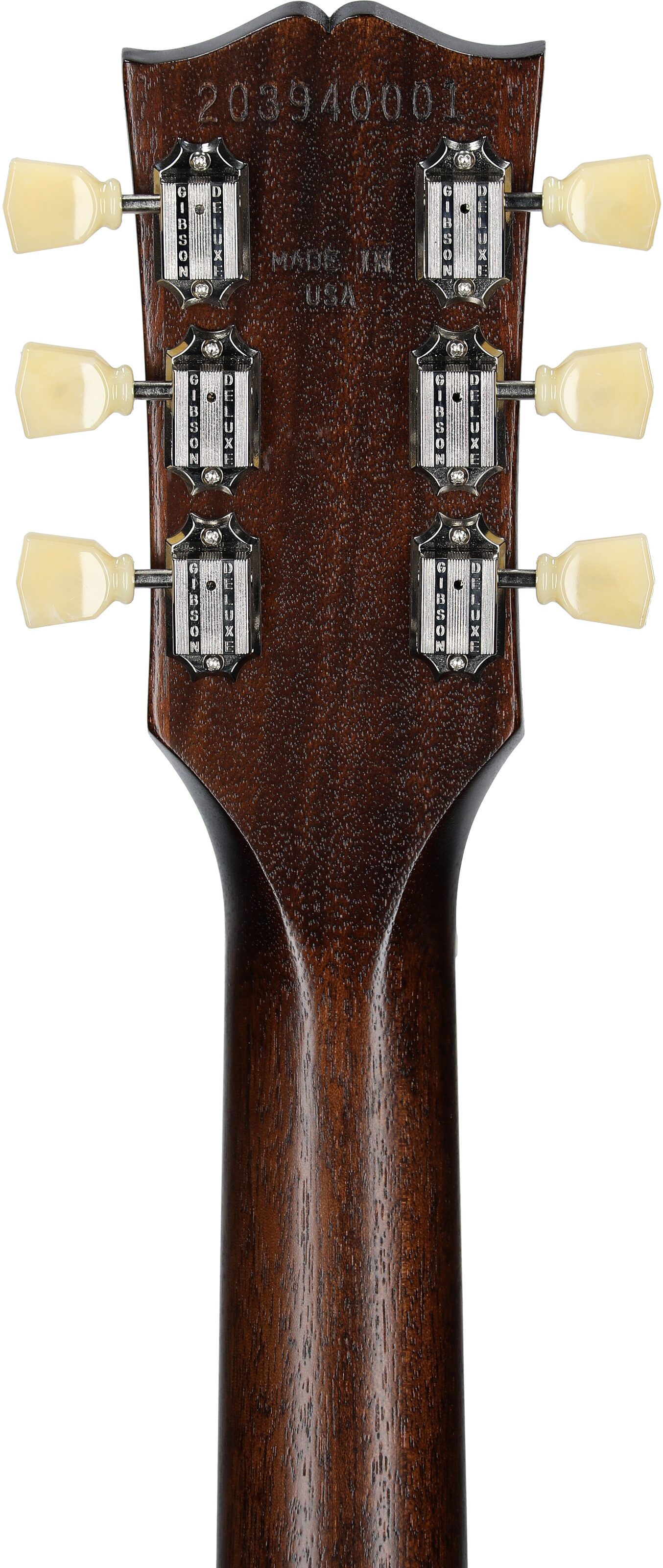 Gibson ES-335 Dot Satin Electric Guitar (with Case), Vintage Burst, Serial Number 203940001, Headstock Straight Back