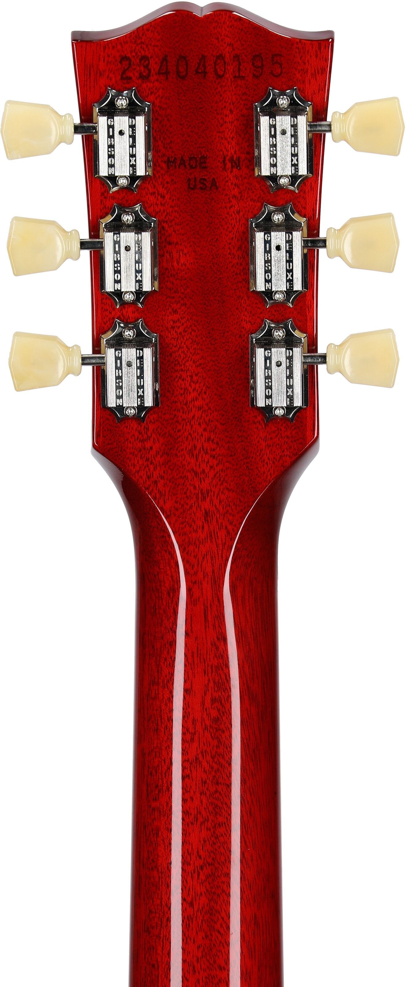 Gibson Exclusive '50s Les Paul Standard AAA Flame Top Electric Guitar (with Case), Heritage Cherry Sunburst, Serial Number 234040195, Headstock Straight Back