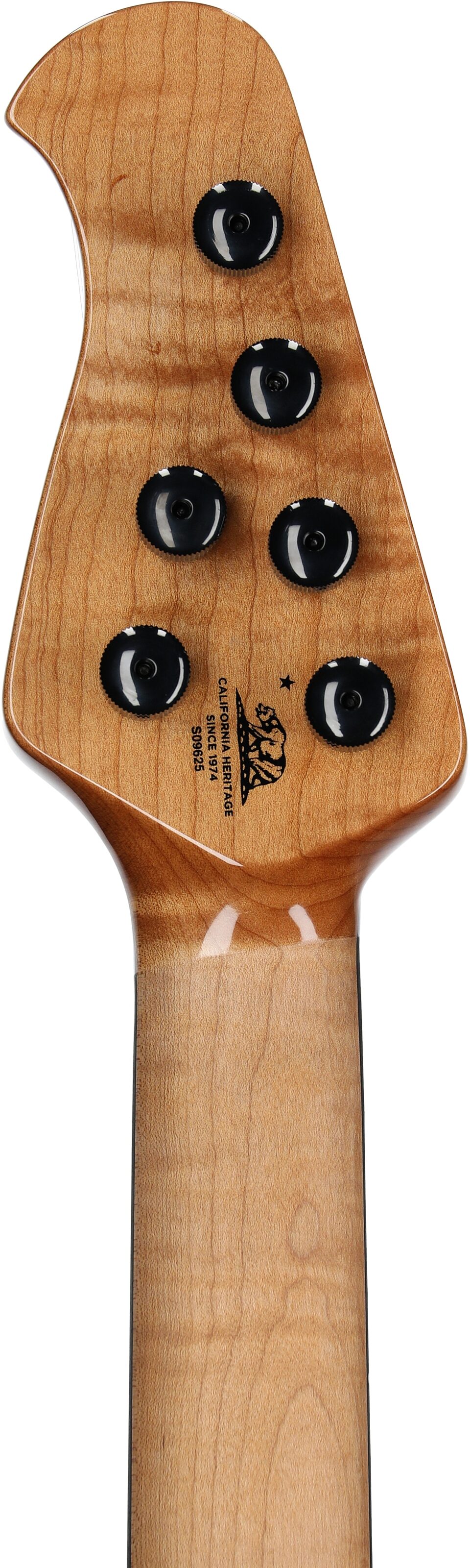 Ernie Ball Music Man Kaizen 6 Electric Guitar (with Case), Ember Burst, Serial Number S09625, Headstock Straight Back
