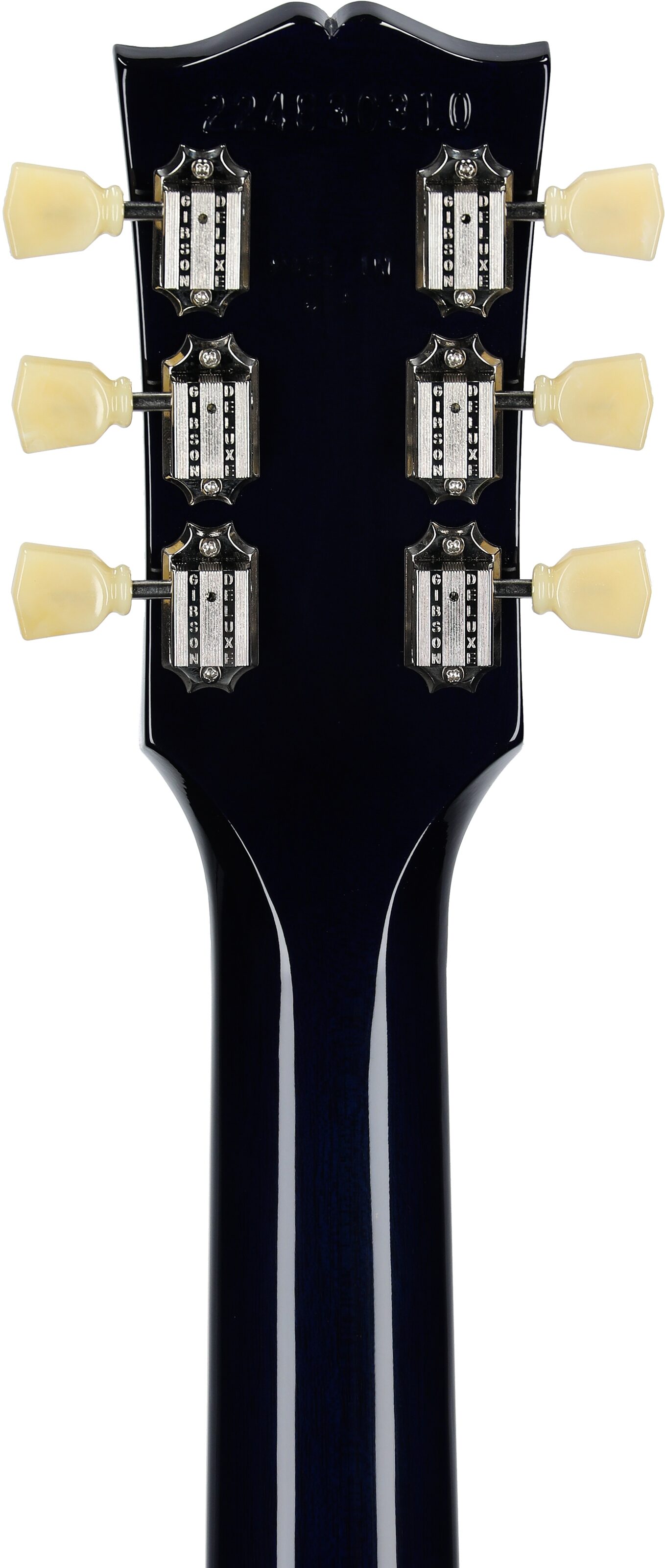 Gibson Les Paul Standard 50s Custom Color Electric Guitar, Figured Top (with Case), Blueberry Burst, Serial Number 224830310, Headstock Straight Back