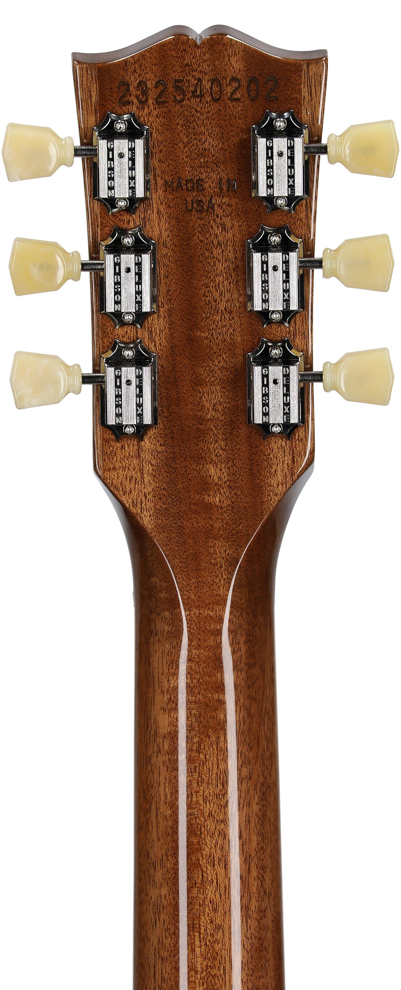 Gibson ES-335 Figured Electric Guitar (with Case), Honey Amber, Serial Number 232540202, Headstock Straight Back