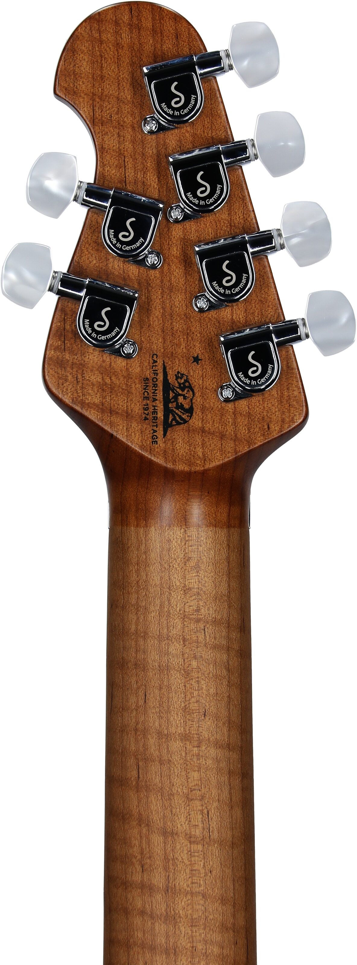 Ernie Ball Music Man Axis Electric Guitar (with Mono Gig Bag), Honey Pot Flame, with Mono Bag, Serial Number H08424, Headstock Straight Back