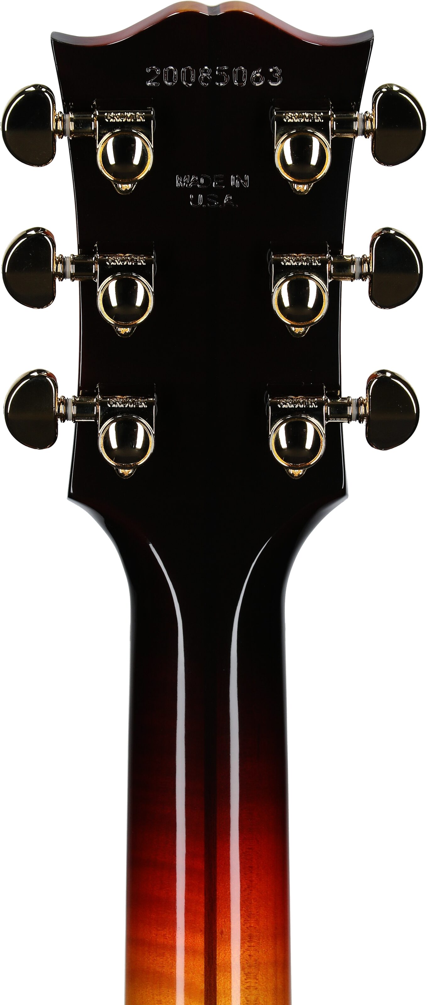 Gibson SJ-200 Standard Maple Jumbo Acoustic-Electric Guitar (with Case), Tri-Burst, Serial Number 20085063, Headstock Straight Back