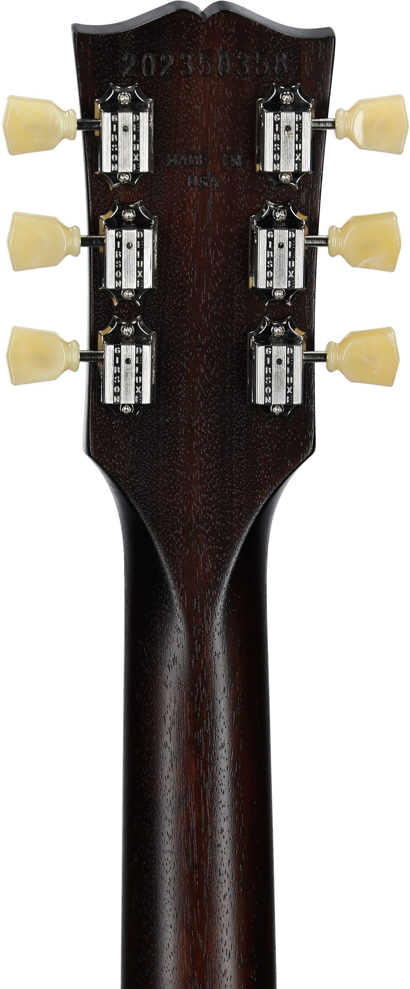 Gibson ES-335 Dot Satin Electric Guitar (with Case), Vintage Burst, Serial Number 202350358, Headstock Straight Back