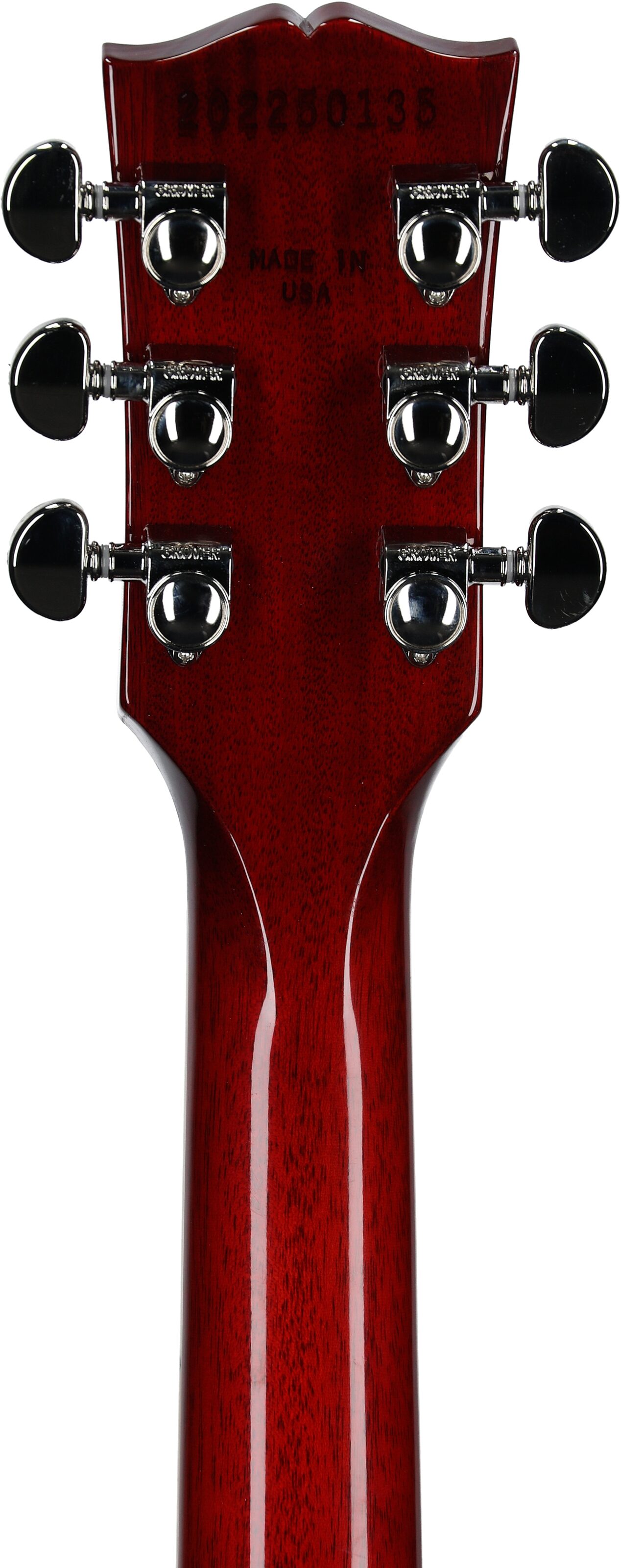 Gibson Les Paul Standard '60s Electric Guitar, Left-Handed (with Case), Bourbon Burst, Serial Number 202250135, Headstock Straight Back