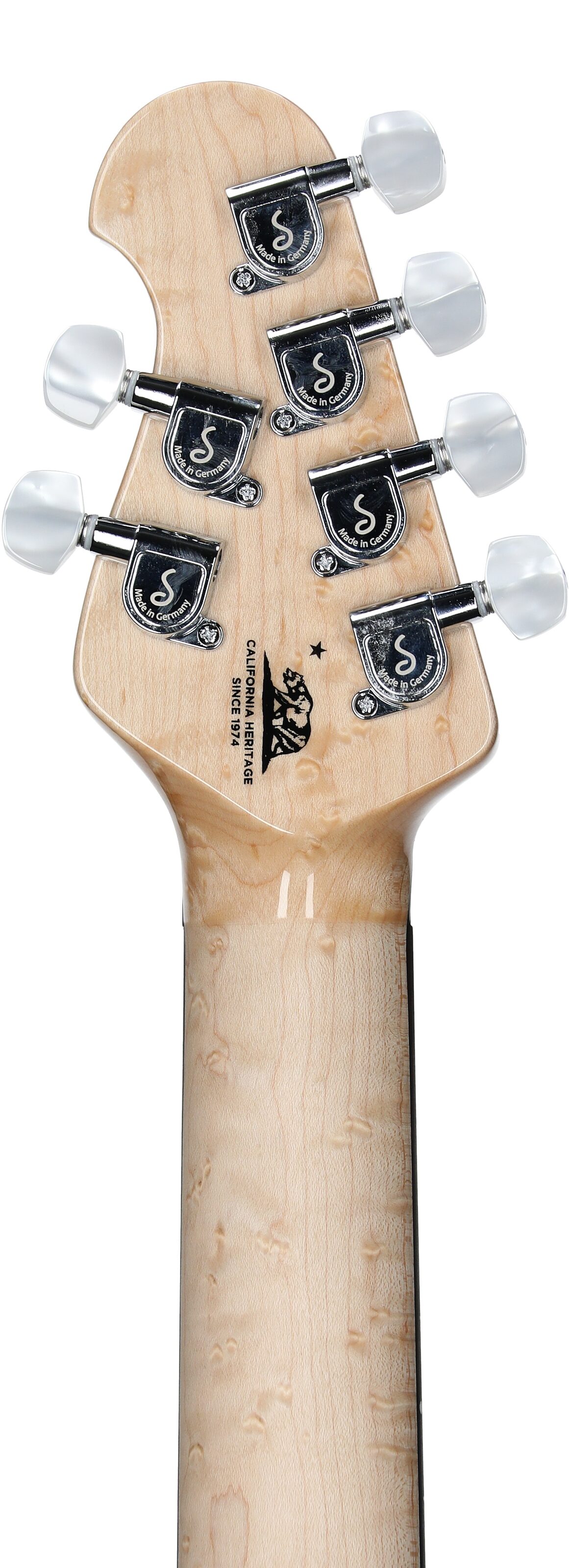 Ernie Ball Music Man BFR Luke 4 HSS Electric Guitar, Green Tide, Serial Number D01346, Headstock Straight Back