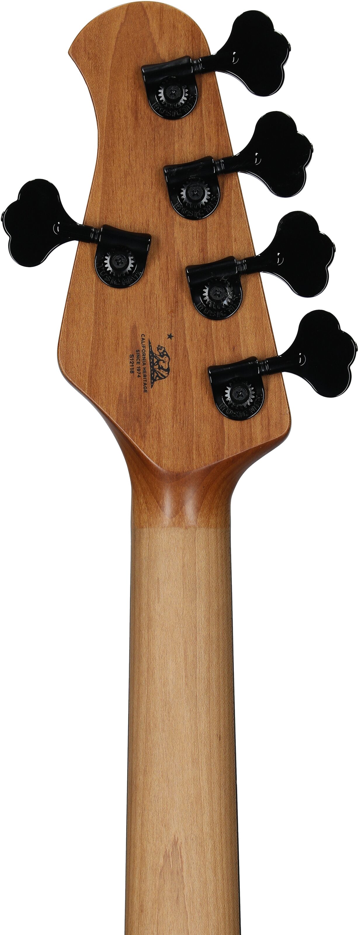 Ernie Ball Music Man DarkRay 5 Electric Bass Guitar (with Case), Dark Rainbow, Serial Number S12118, Headstock Straight Back