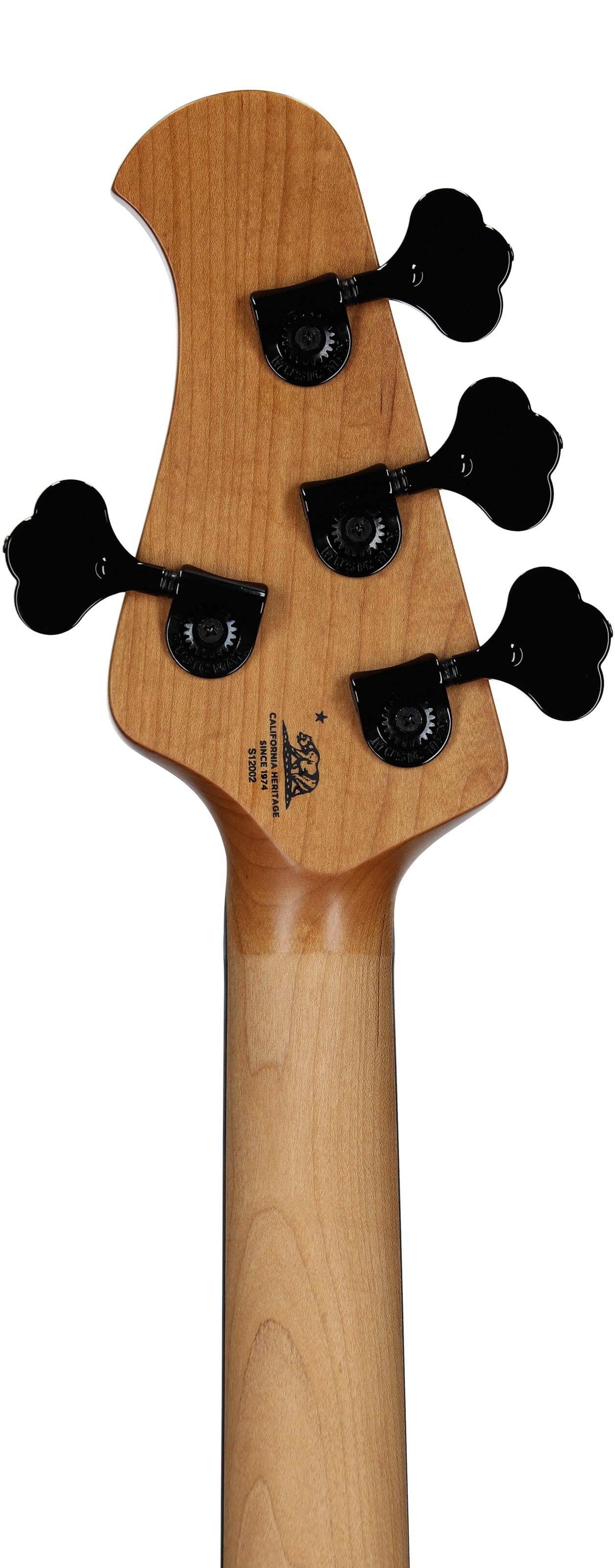 Ernie Ball Music Man DarkRay Electric Bass (with Mono Soft Case), Dark Rainbow, Serial Number S12002, Headstock Straight Back