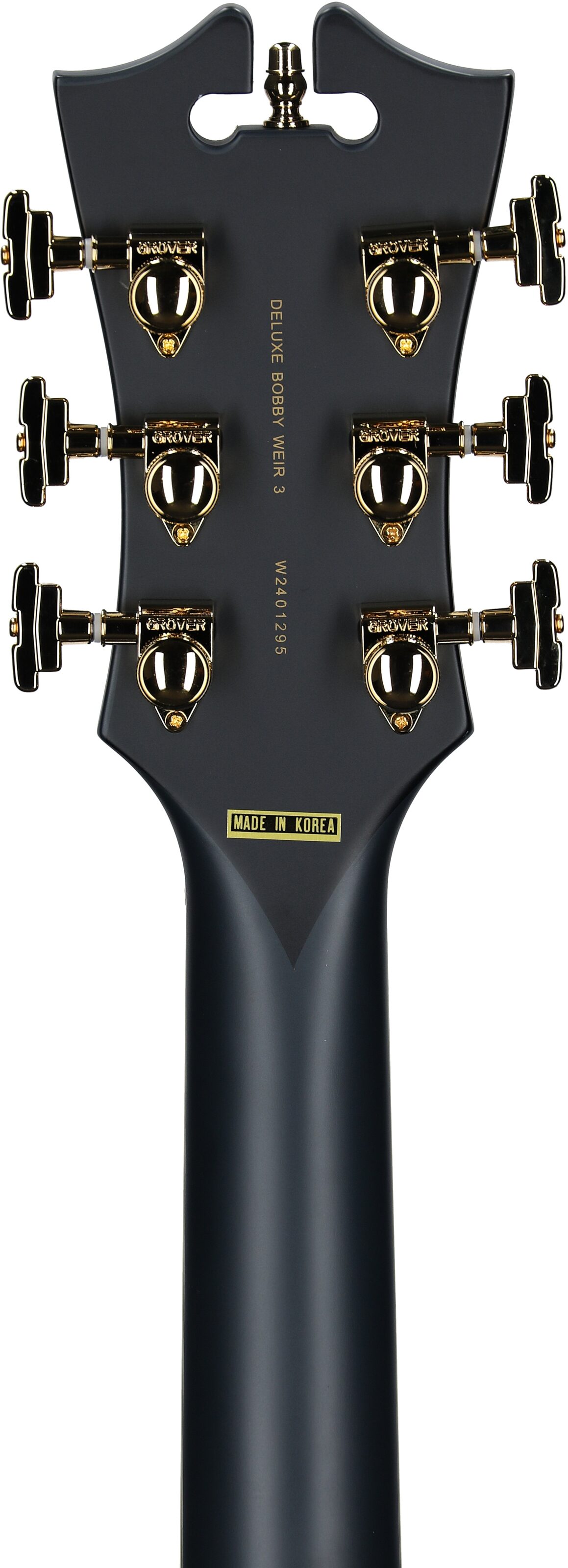 D'Angelico Deluxe Bobby Weir 3 Electric Guitar, Matte Stone, Serial Number W2401295, Headstock Straight Back
