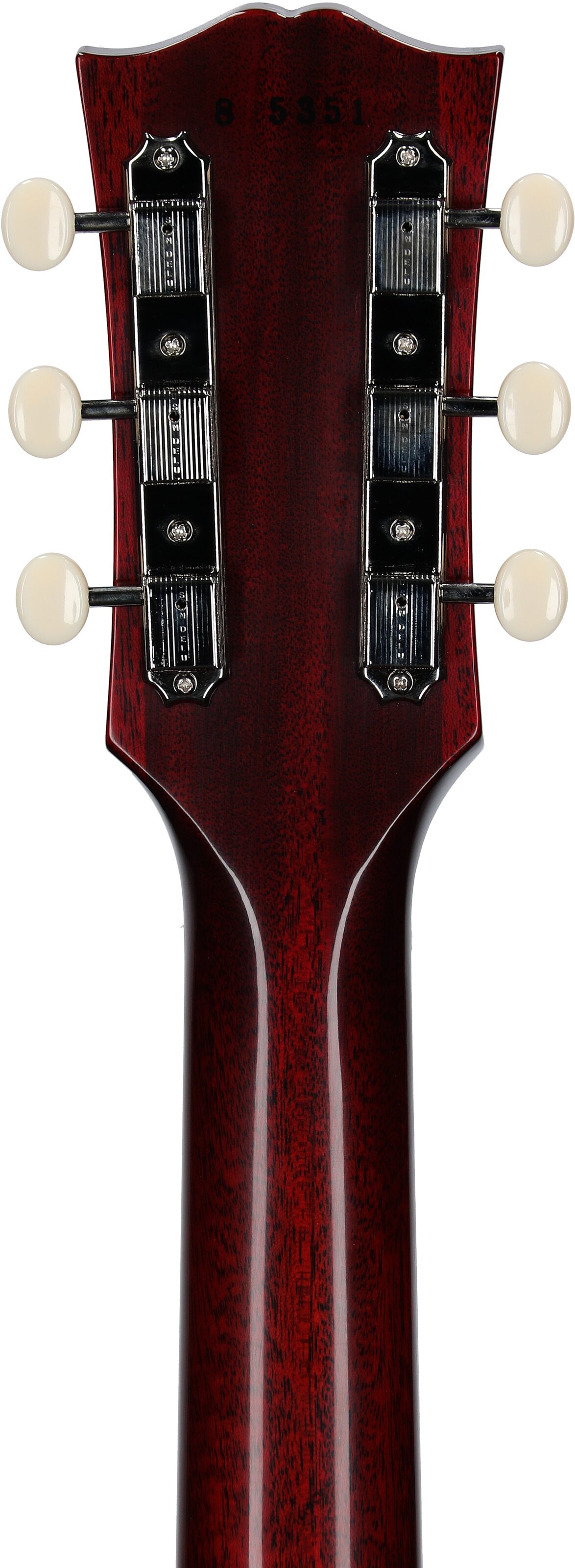 Gibson Custom 1958 Les Paul Junior Double Cut Reissue Electric Guitar (with Case), Cherry, Serial Number 85351, Headstock Straight Back
