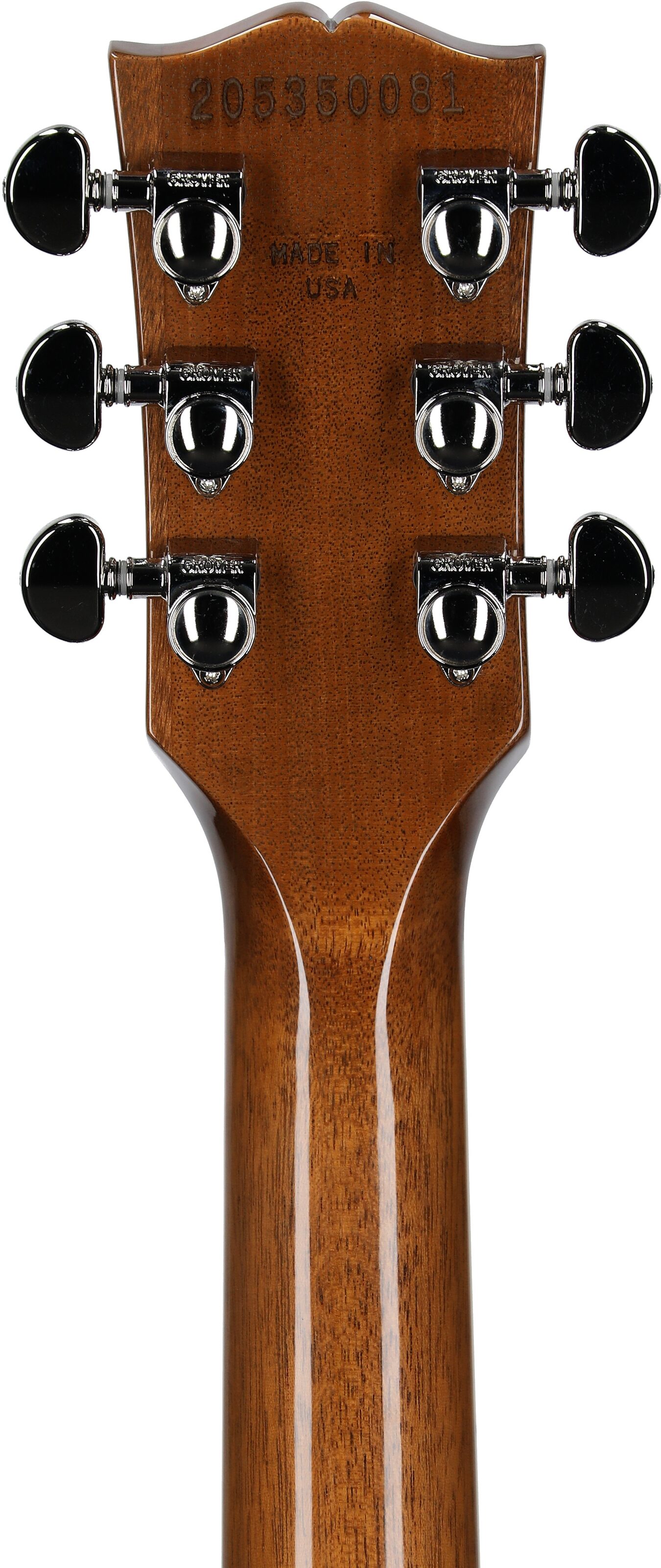 Gibson Les Paul Standard 60s Custom Color Electric Guitar, Figured Top (with Case), Honey Amber, Serial Number 205350081, Headstock Straight Back