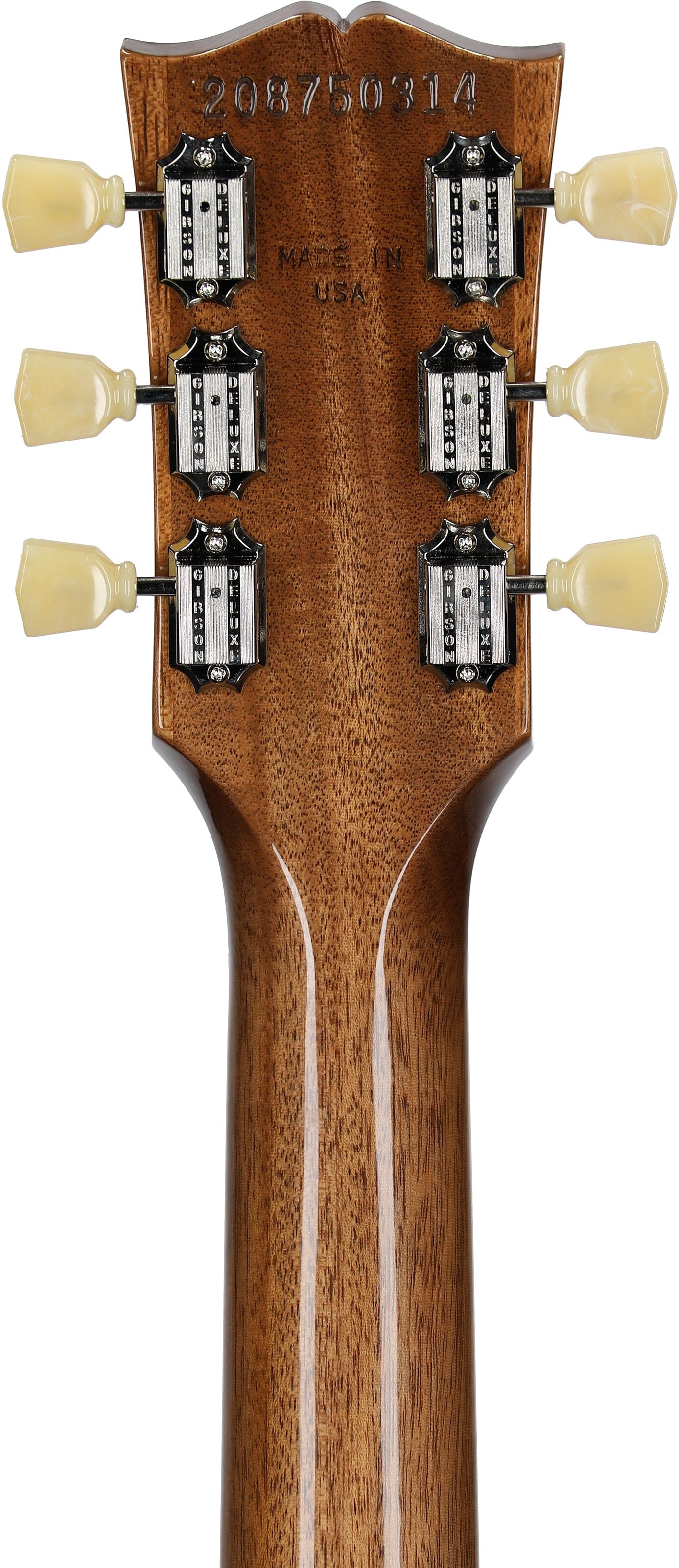 Gibson Limited Edition Les Paul Standard '50s Double Trouble Electric Guitar, Vintage Tobacco, Serial Number 208750314, Headstock Straight Back