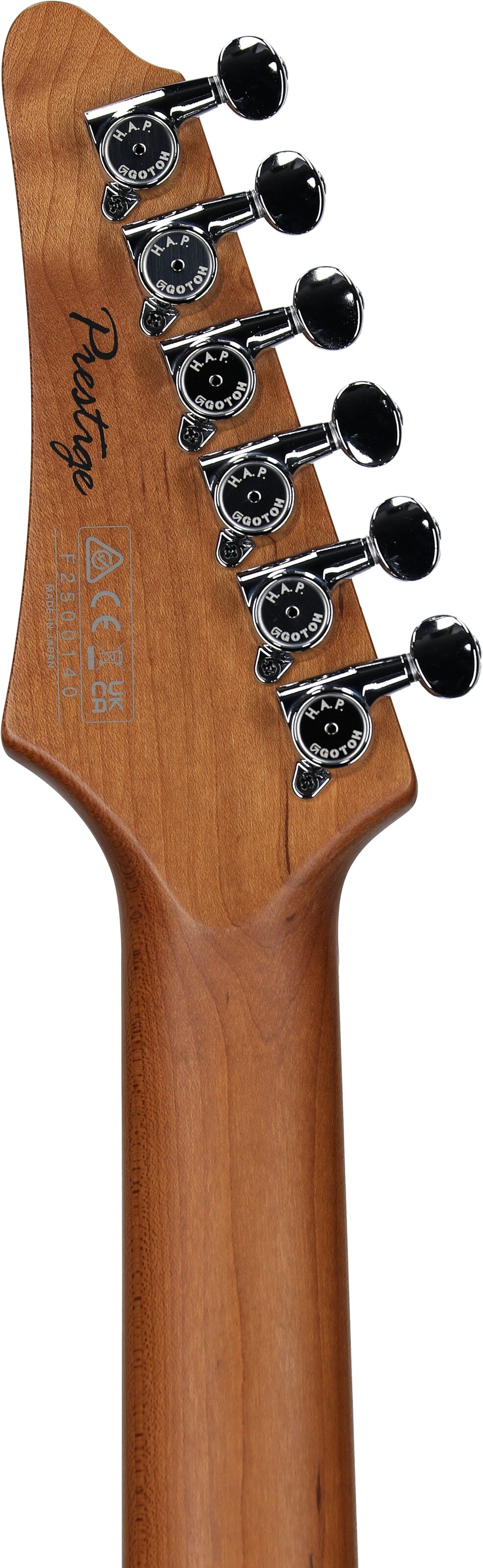Ibanez AZ2204N Prestige Electric Guitar (with Case), Antique White Blonde, Serial Number 210002F2500140, Headstock Straight Back