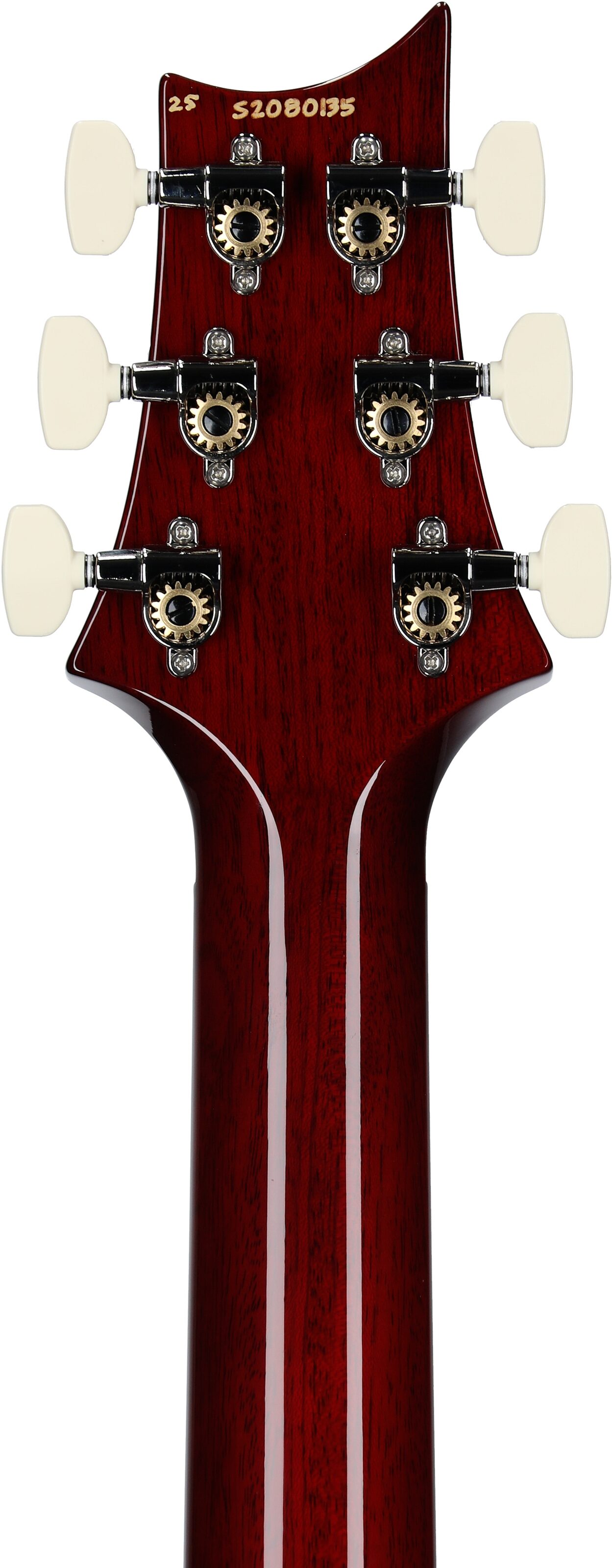PRS Paul Reed Smith S2 Studio Electric Guitar, Fire Red Burst, Serial Number S2080135, Headstock Straight Back