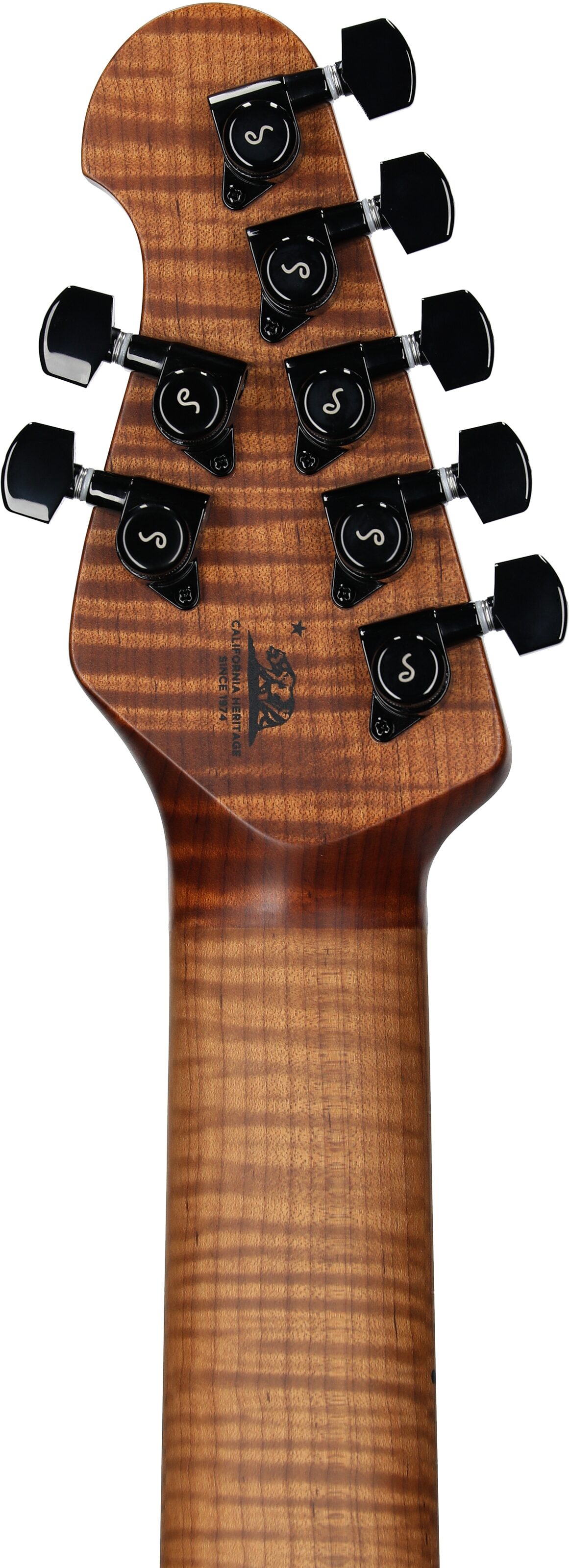 Ernie Ball Music Man John Petrucci JP15 7 Electric Guitar, 7-String (with Case), Amber Waves Flame, Serial Number K07160, Headstock Straight Back