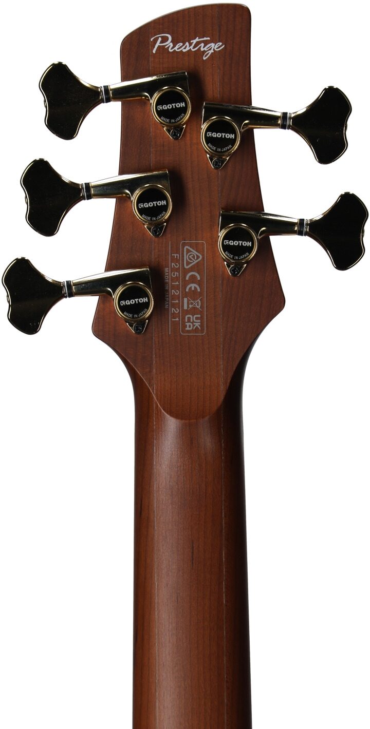 Ibanez SR6605 Prestige Electric Bass, 5-String (with Case), Ghost Fleet Blue, Serial Number 210001F2512121, Headstock Straight Back