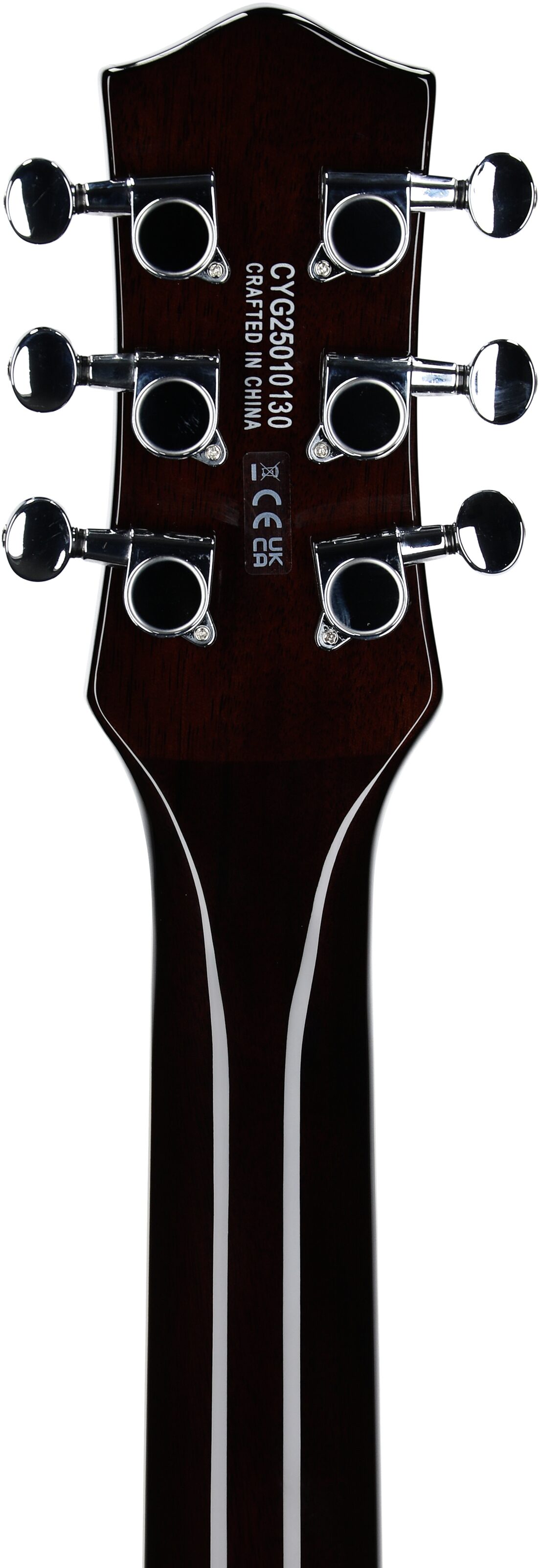 Gretsch G5230T Electromatic Sparkle Jet FT Electric Guitar, Gold, Headstock Straight Back