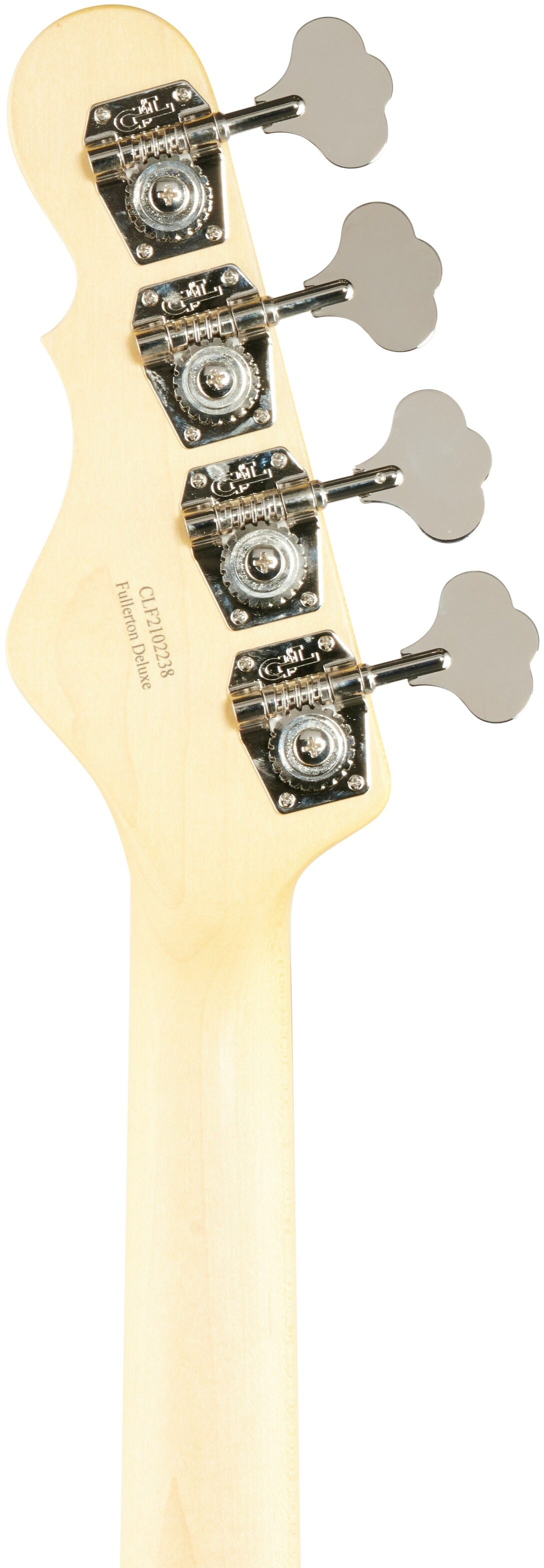 G&L Fullerton Deluxe LB-100 Bass Guitar (with Gig Bag), Fullerton Red, Headstock Straight Back