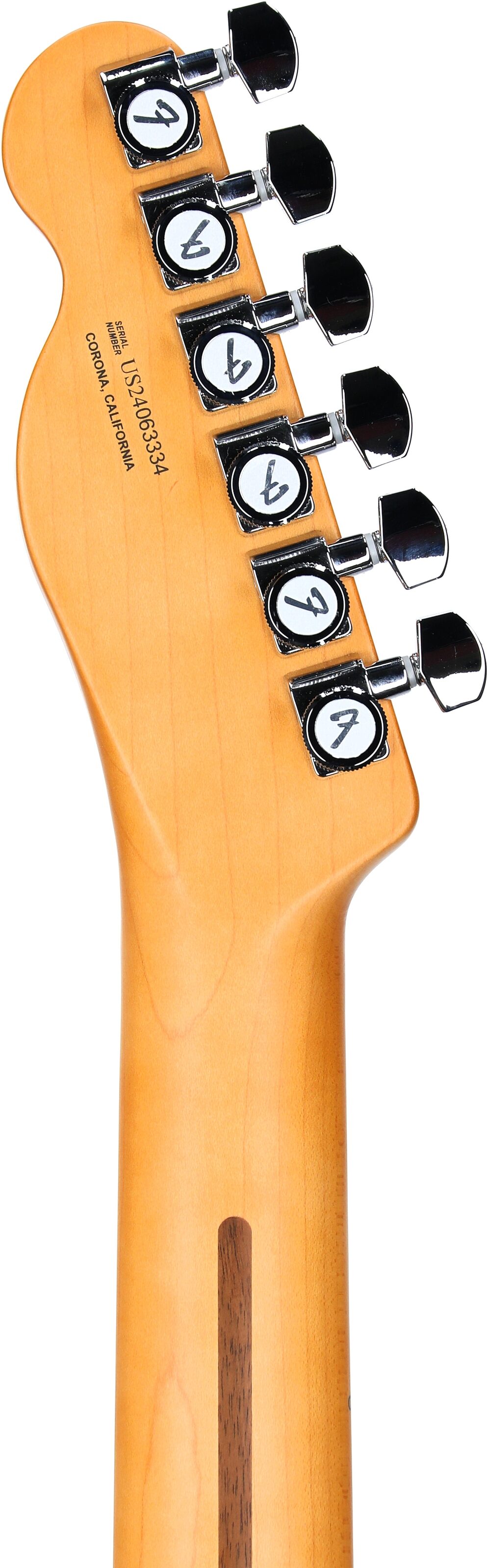 Fender American Ultra II Telecaster Electric Guitar, Maple Fingerboard (with Case), Ultraburst, Headstock Straight Back