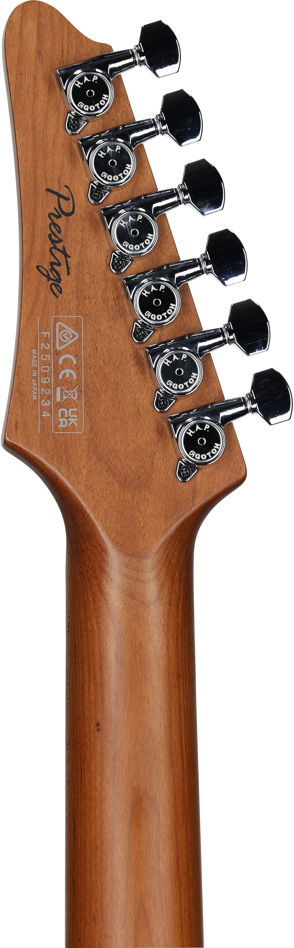 Ibanez Prestige AZ2402 Electric Guitar (with Case), Apple Green Metallic, Headstock Straight Back