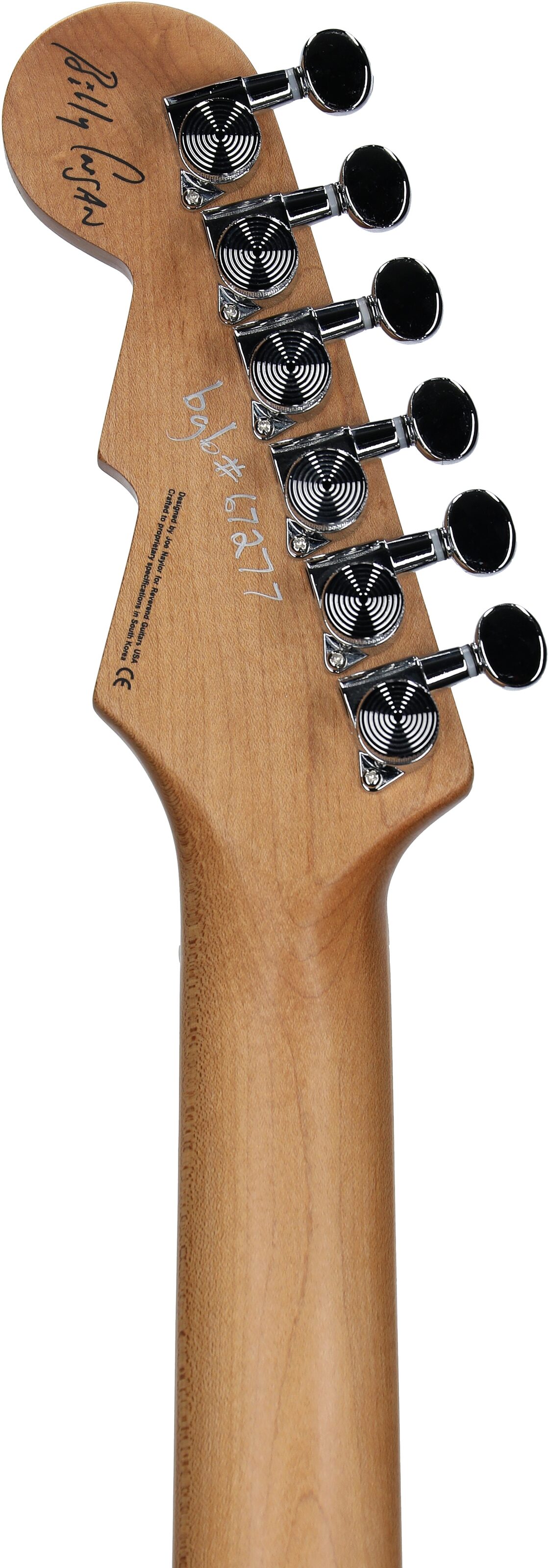 Reverend Billy Corgan Z-One Electric Guitar, Midnight Black, Headstock Straight Back