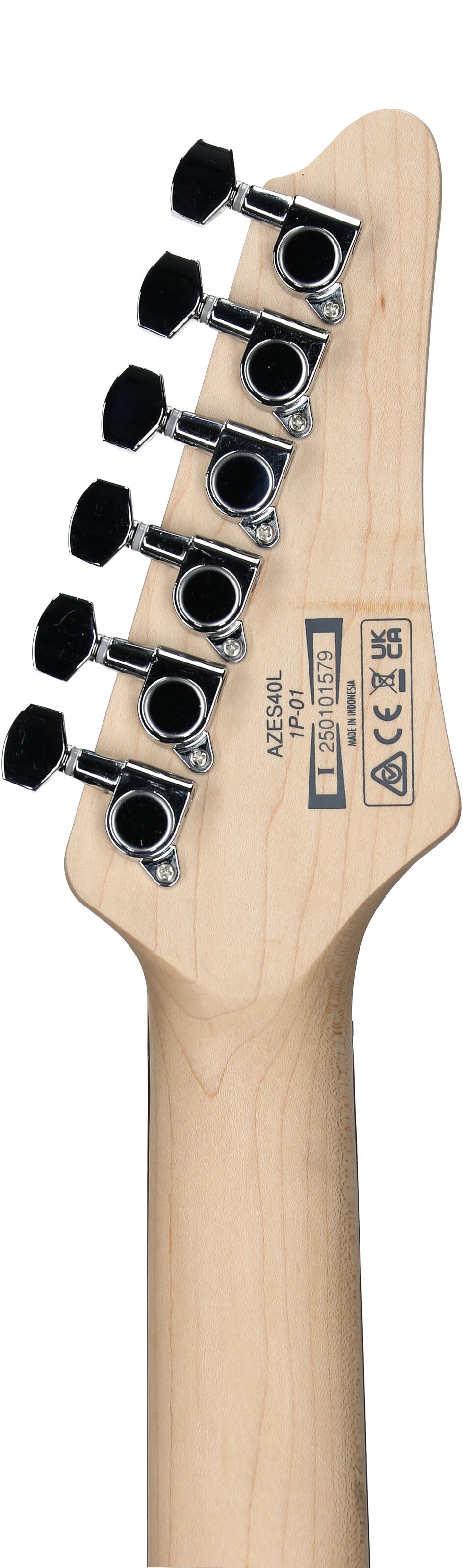 Ibanez AZ Essentials Electric Guitar, Left-Handed, Purist Blue, Headstock Straight Back