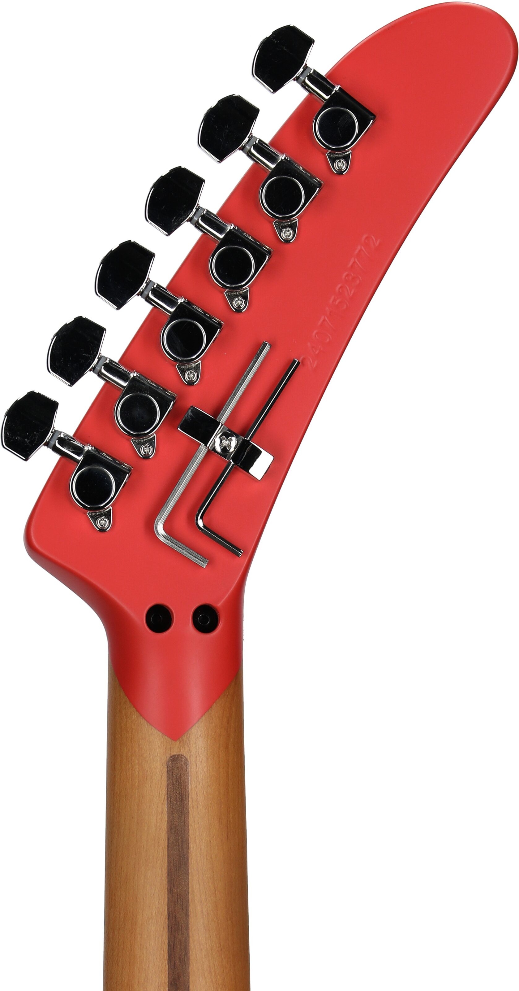 Kramer 84 HH FR Electric Guitar, Left-Handed, Maple Fingerboard (with Gig Bag), Radiant Red, Headstock Straight Back