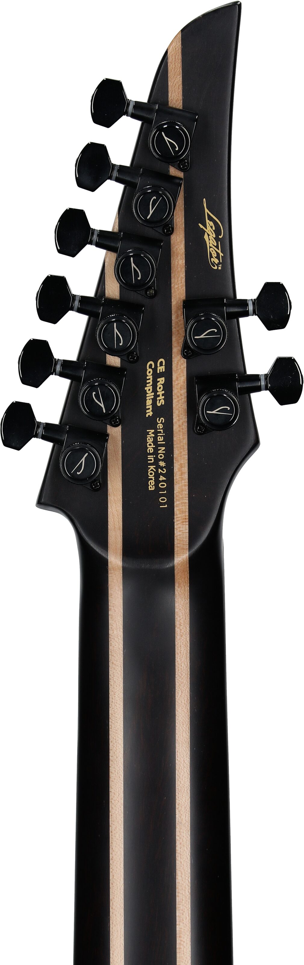 Legator Ninja X8F Multi-Scale Guitar, 8-String (with Gig Bag), Caribbean Blue, Headstock Straight Back