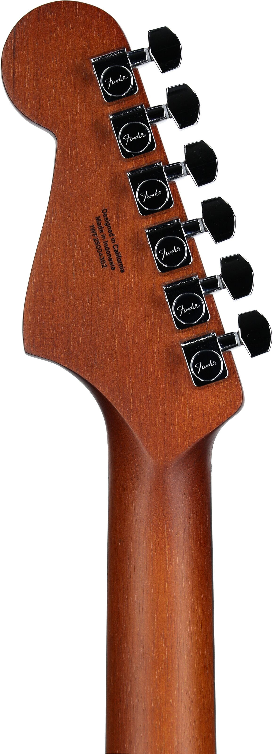 Fender Acoustasonic Standard Jazzmaster Acoustic-Electric Guitar, Black, Headstock Straight Back