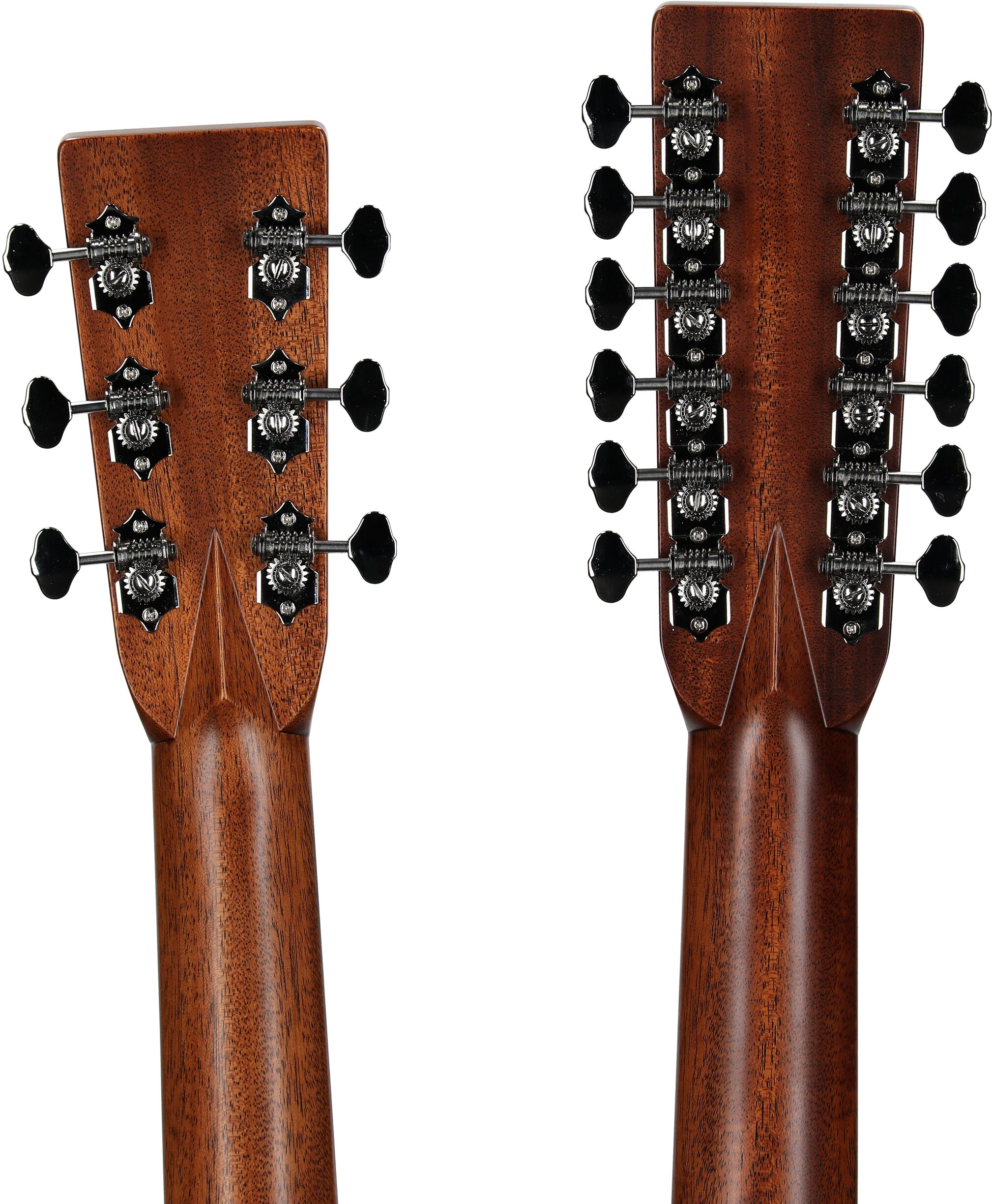 Martin Grand J-28E Double-Neck Acoustic-Electric Guitar, Natural, Headstock Straight Back