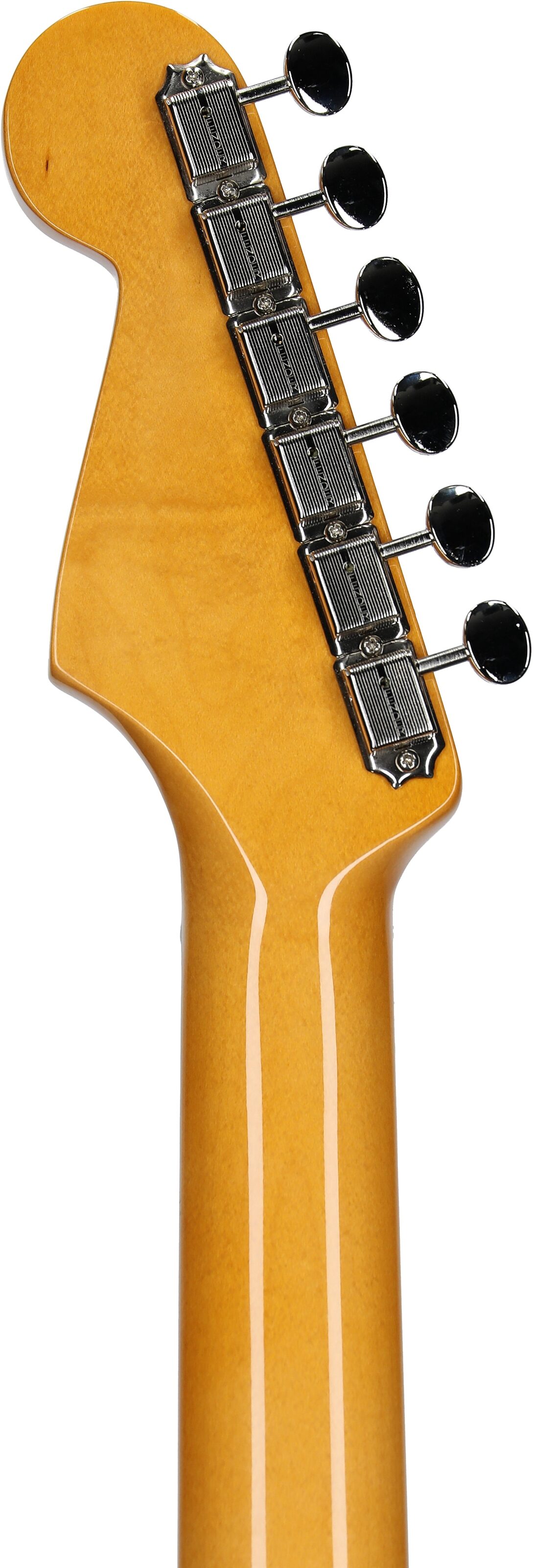 Fender American Vintage II 1965 Stratocaster Electric Guitar, Rosewood (with Case), Shoreline Gold, Headstock Straight Back