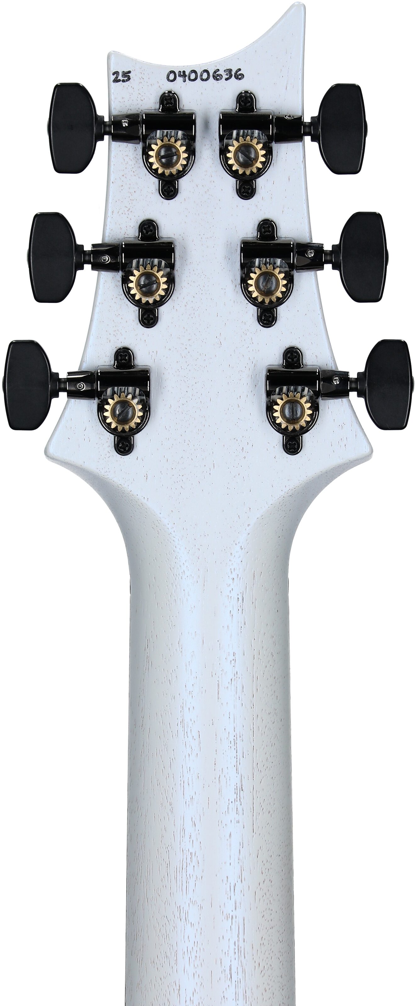 PRS Paul Reed Smith Satin Standard 24 Electric Guitar (with Case), Pearl White, Headstock Straight Back