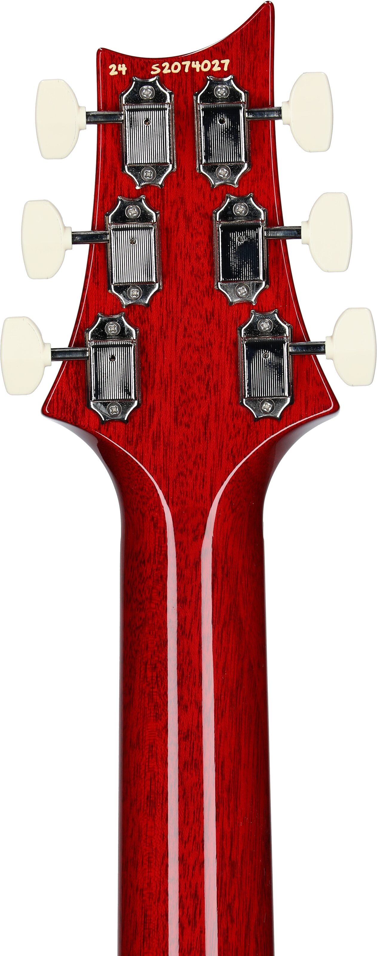 PRS Paul Reed Smith S2 McCarty 594 Thinline Electric Guitar (with Gig Bag), Vintage Cherry, Headstock Straight Back