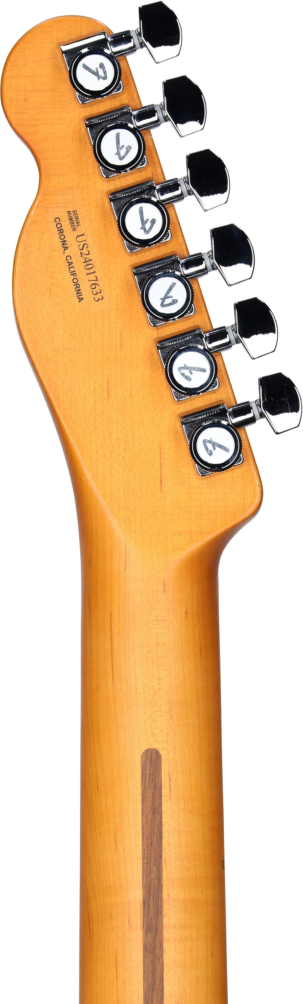 Fender American Ultra II Telecaster Electric Guitar, Maple Fingerboard (with Case), Sinister Red, Headstock Straight Back