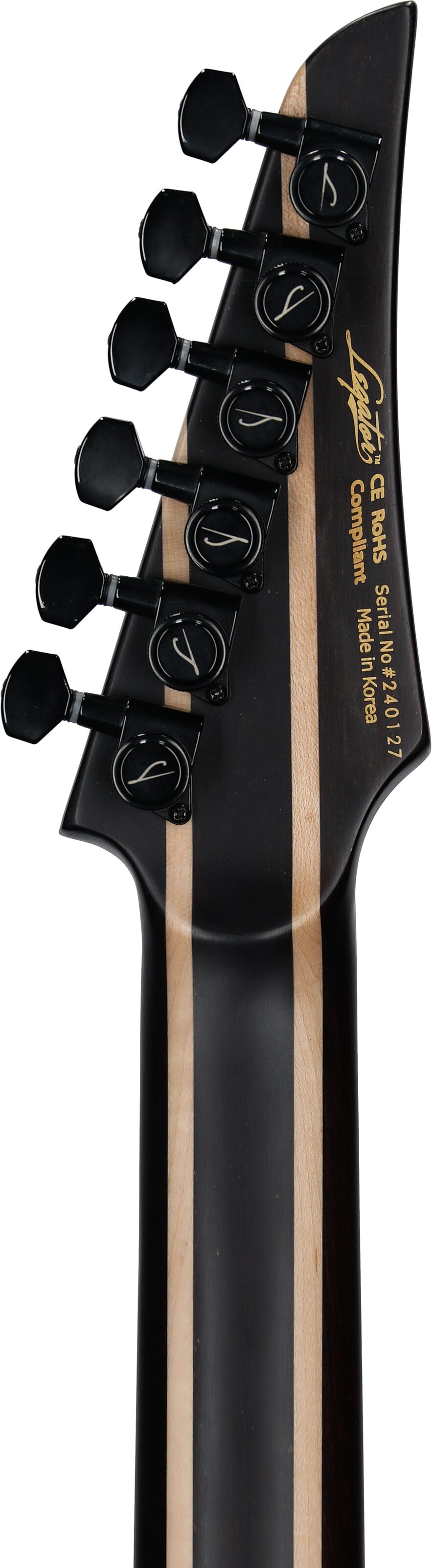 Legator Ninja 6 X Multi-Scale Guitar, Caribbean Blue , Headstock Straight Back