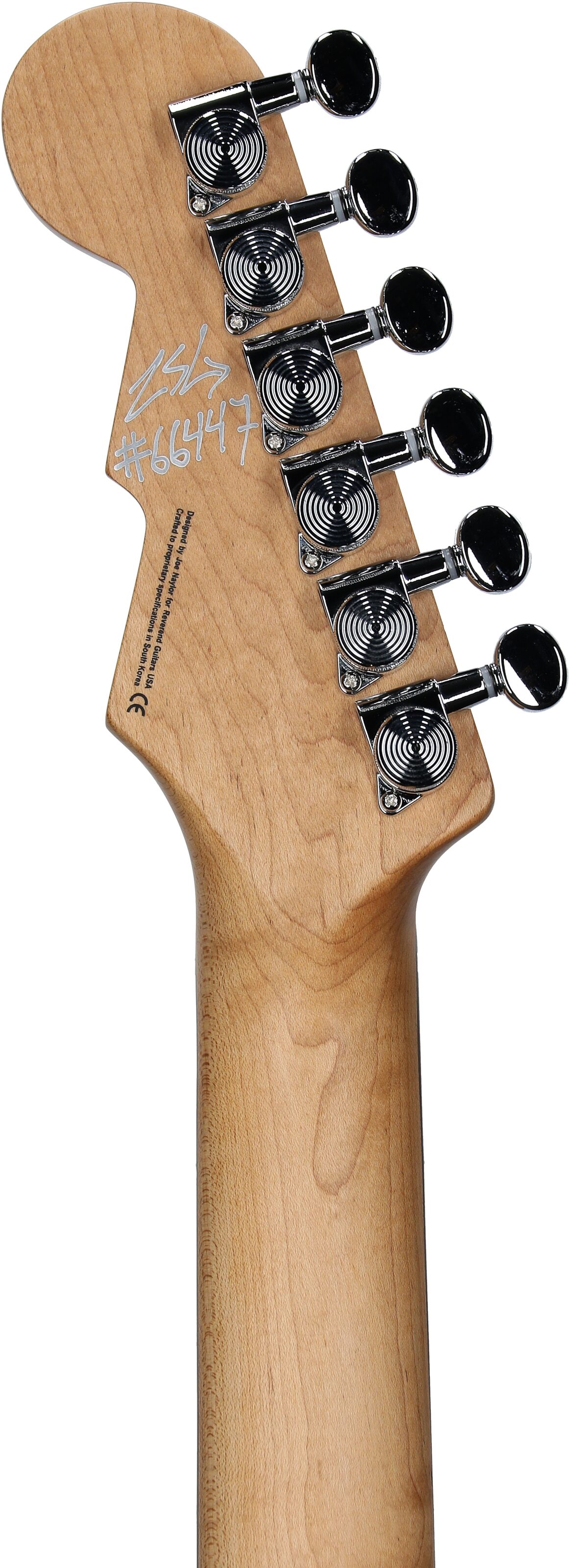 Reverend Six Gun HPP Electric Guitar, Coffee Burst, Headstock Straight Back