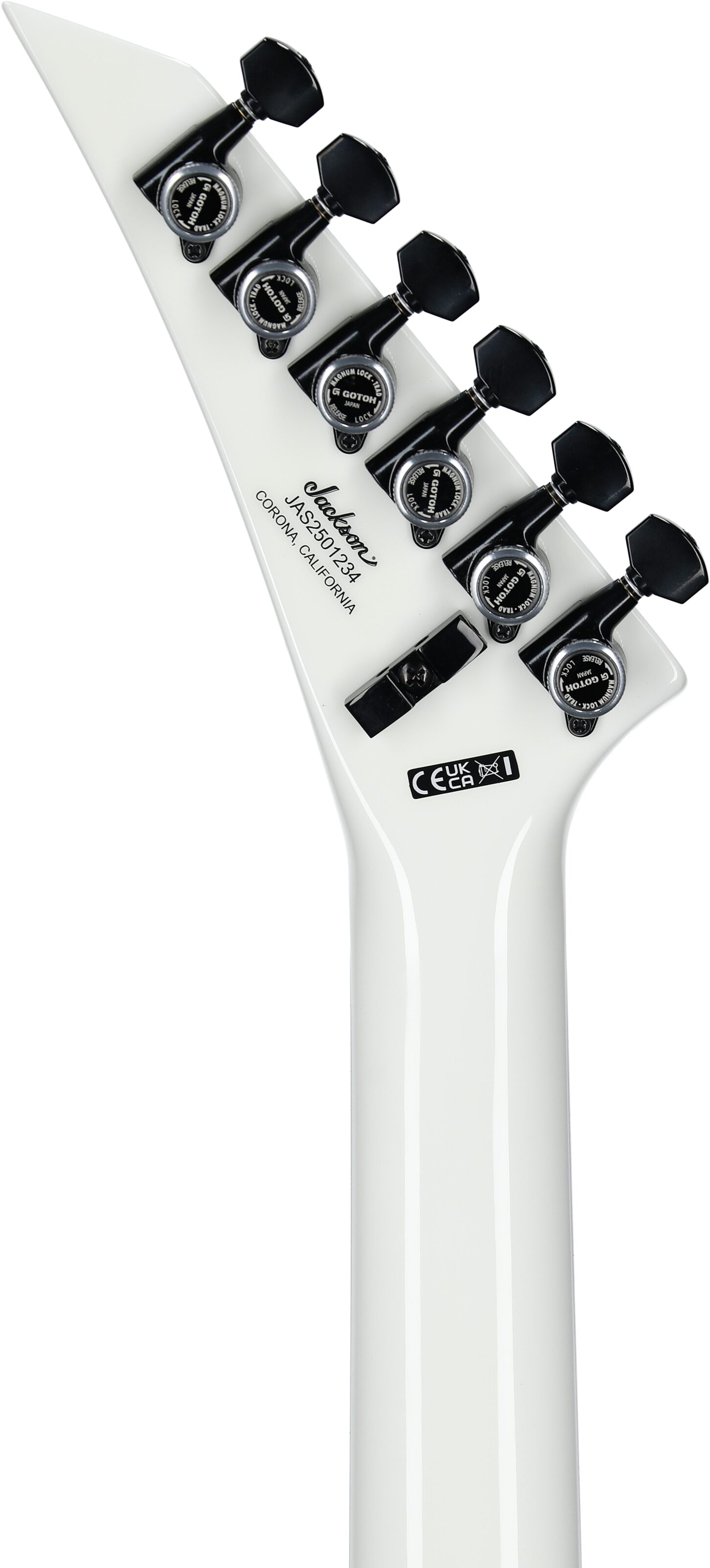 Jackson American Soloist SL2 DX Electric Guitar (with Case), Snow White, Headstock Straight Back