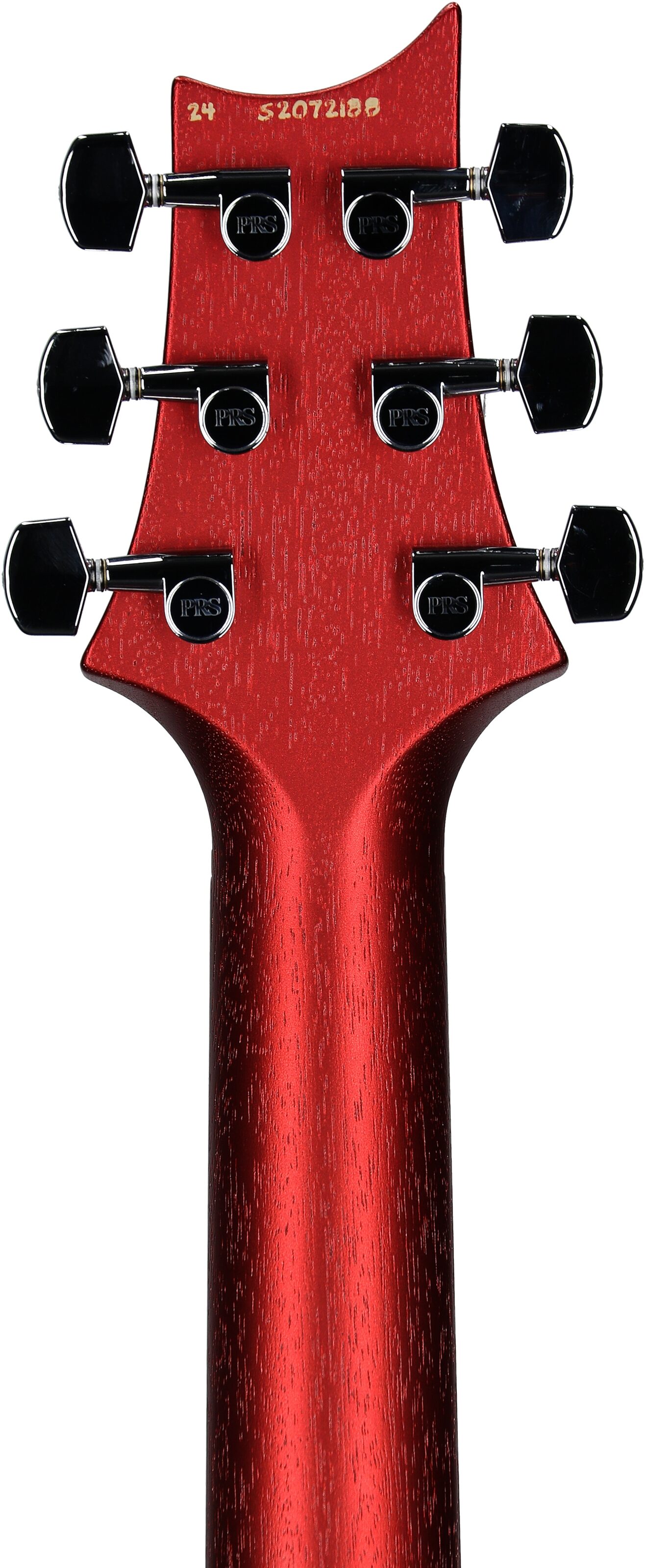 PRS Paul Reed Smith S2 Standard 24 Satin Pattern Thin Electric Guitar (with Gig Bag), Satin Red Apple Metallic, Headstock Straight Back