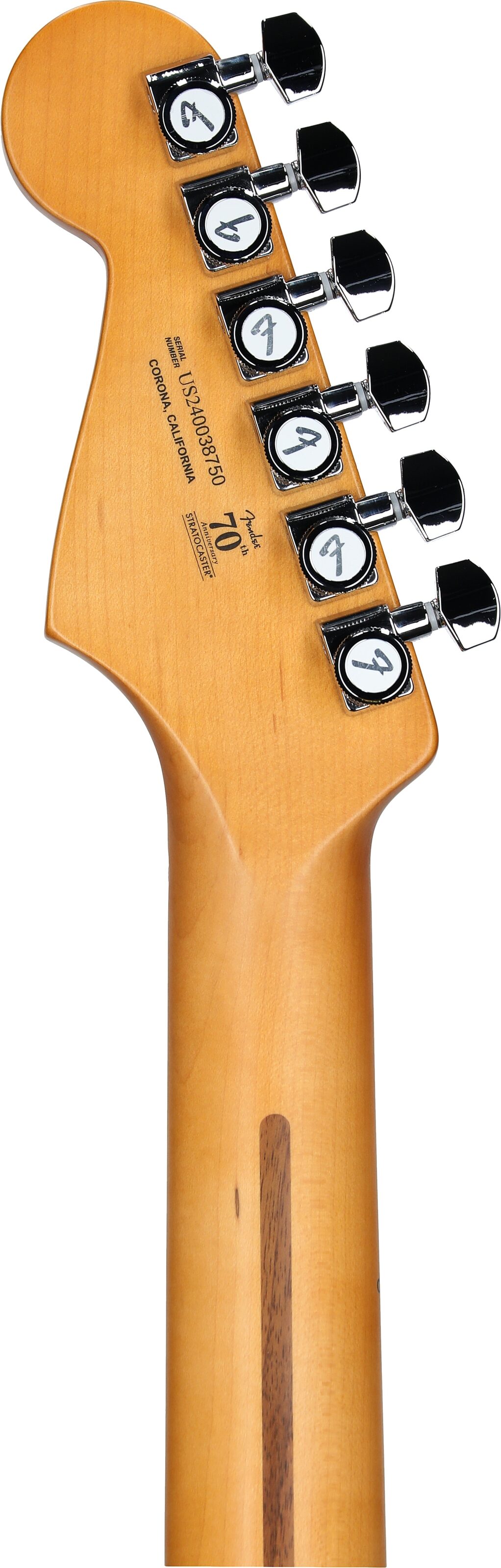 Fender American Ultra II Stratocaster HSS Electric Guitar, Maple Fingerboard (with Case), Solar Flare, Headstock Straight Back