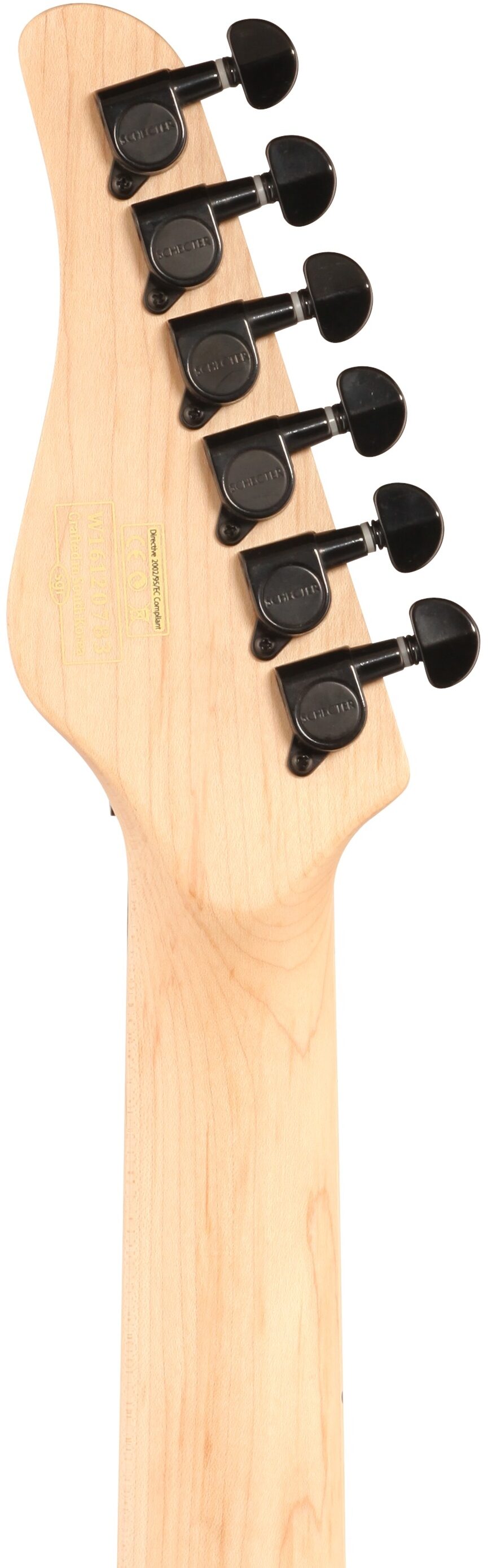 Schecter Sun Valley Super Shredder FR S Electric Guitar, Satin Black, Headstock Straight Back