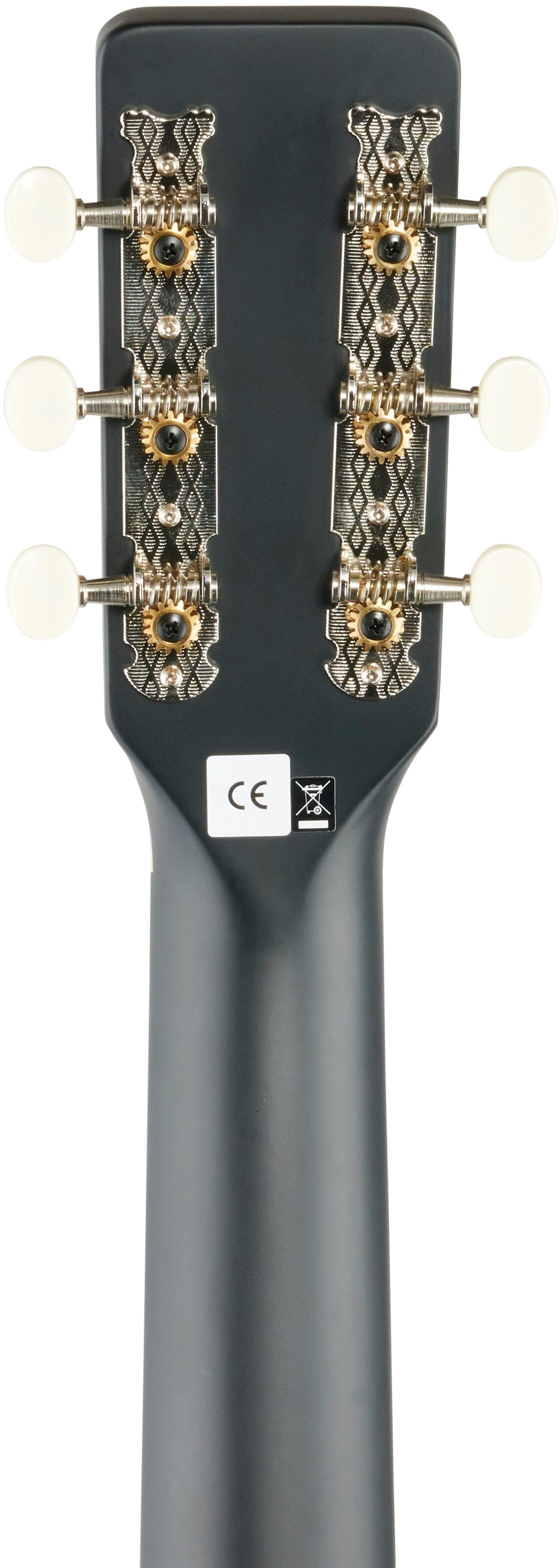 Gretsch G9520E Gin Rickey Acoustic-Electric Guitar, Smokestack Black, Headstock Straight Back