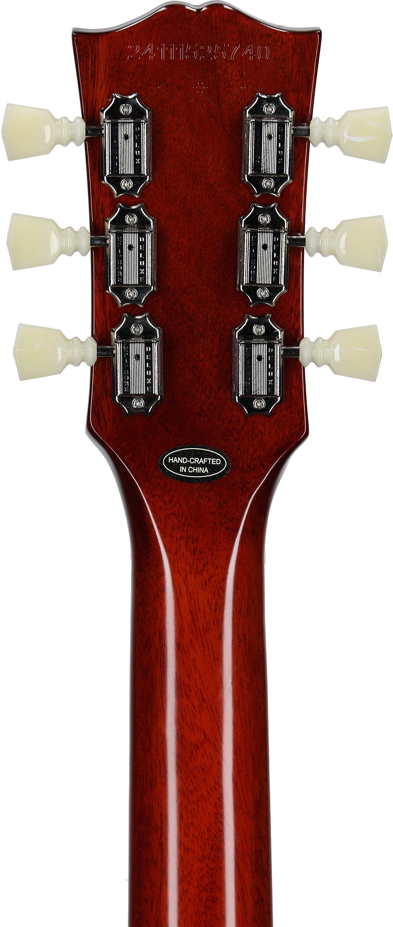 Epiphone Inspired by Gibson Custom 1960 Les Paul Standard Reissue Electric Guitar (with Case), Iced Tea Burst, Headstock Straight Back