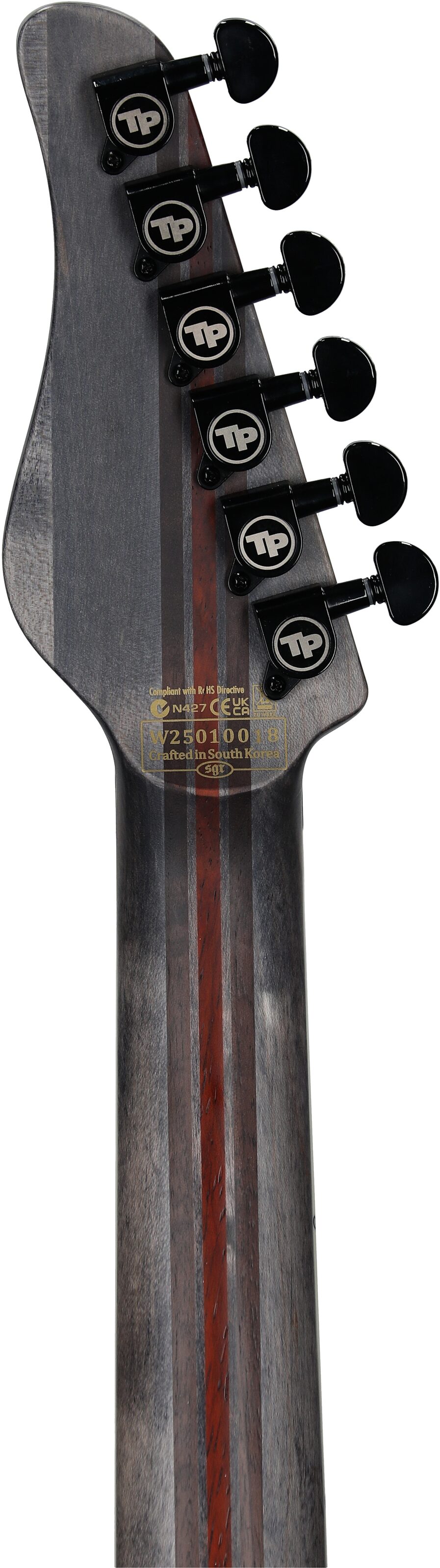 Schecter PT FR-S SLS Elite Evil Twin Electric Guitar, Satin Black, Headstock Straight Back
