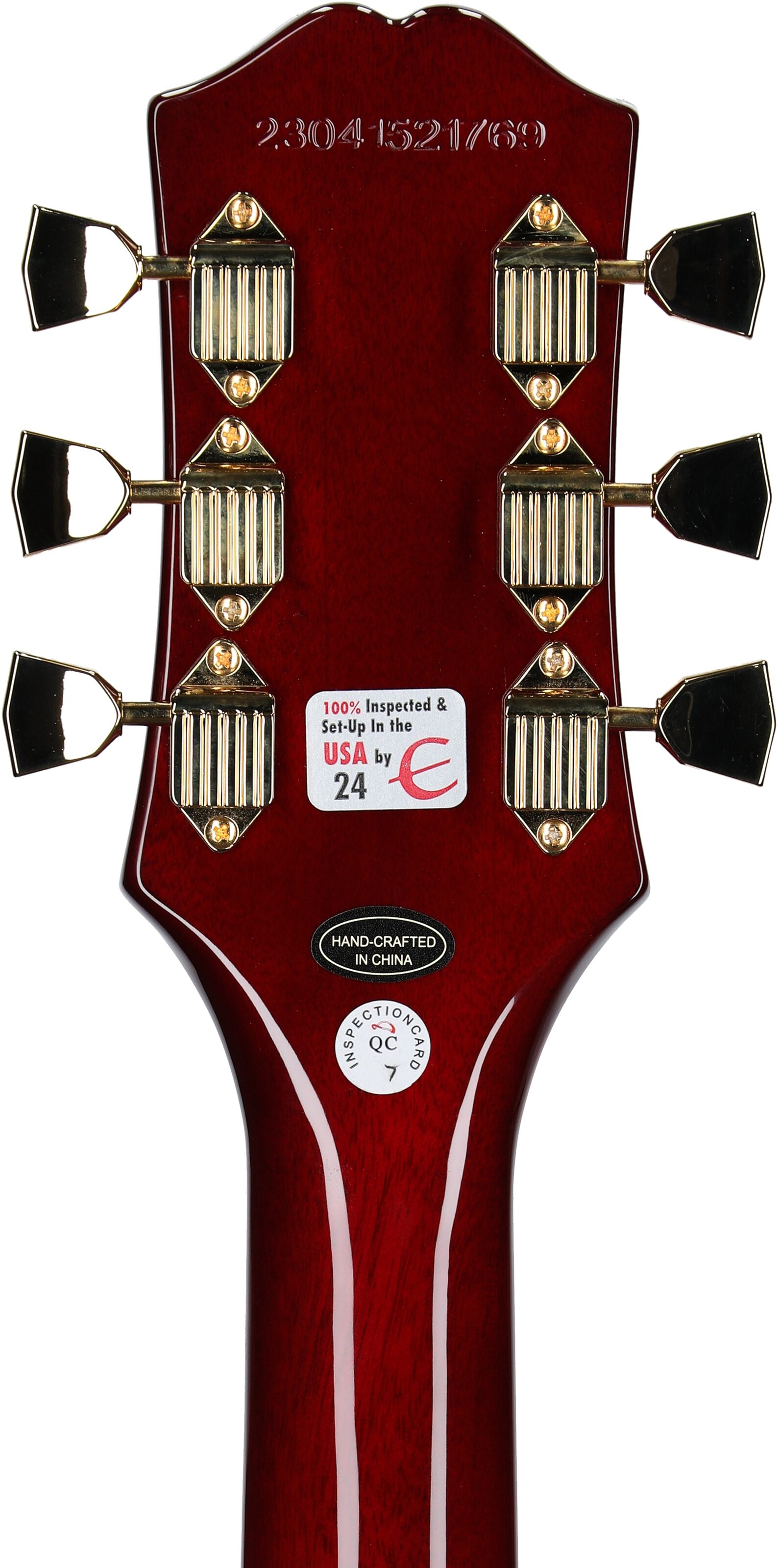 Epiphone Joe Bonamassa 1963 SG Custom Electric Guitar (with Custom Hard Case), Dark Wine Red, Headstock Straight Back