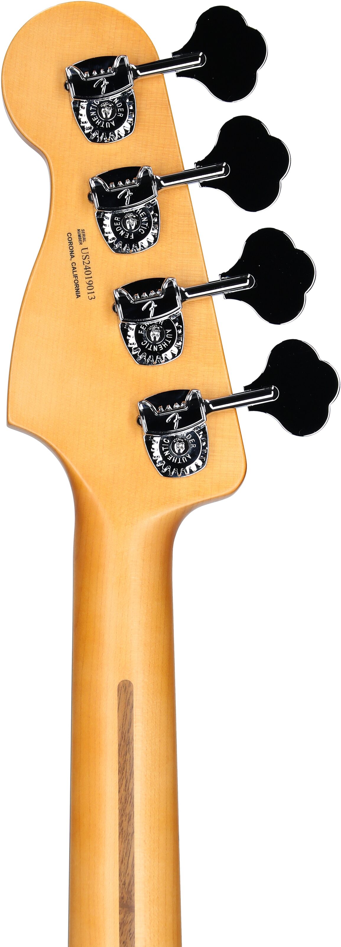 Fender American Ultra II Precision Electric Bass, Ebony Fingerboard (with Case), Texas Tea, Headstock Straight Back