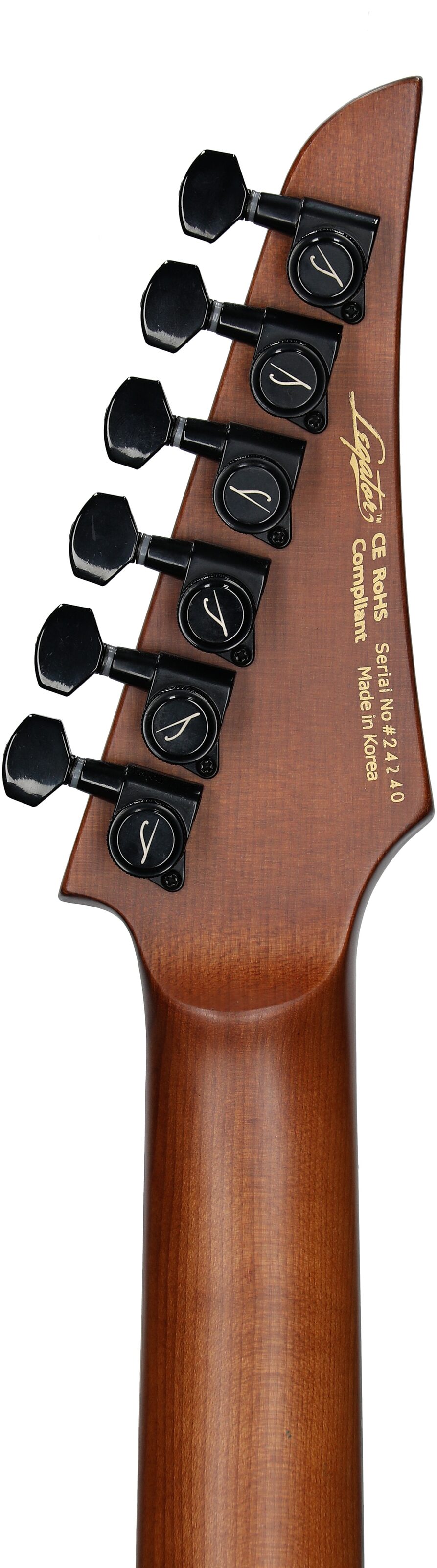 Legator Ninja 6 OD Multi-Scale Electric Guitar, Jupiter Burst, Headstock Straight Back