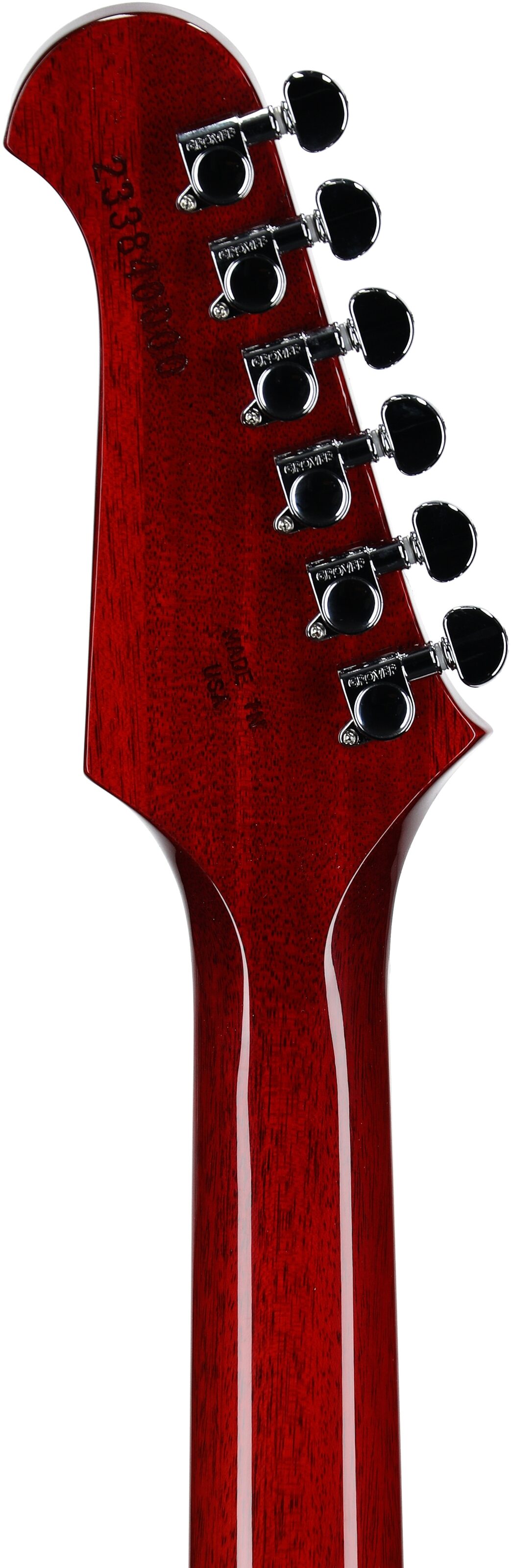 Gibson Firebird Platypus Electric Guitar (with Case), Vintage Cherry, Headstock Straight Back