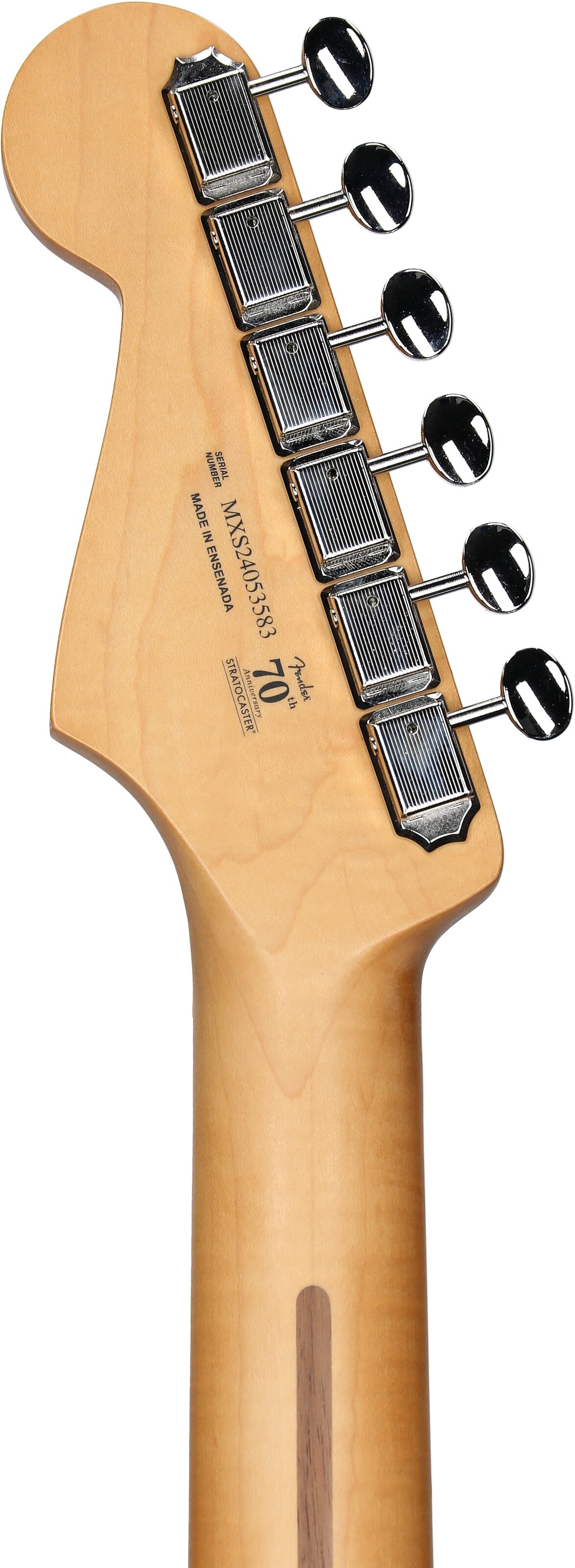 Fender Player II Stratocaster HSS Chambered Mahogany Electric Guitar, Mocha Burst, Headstock Straight Back