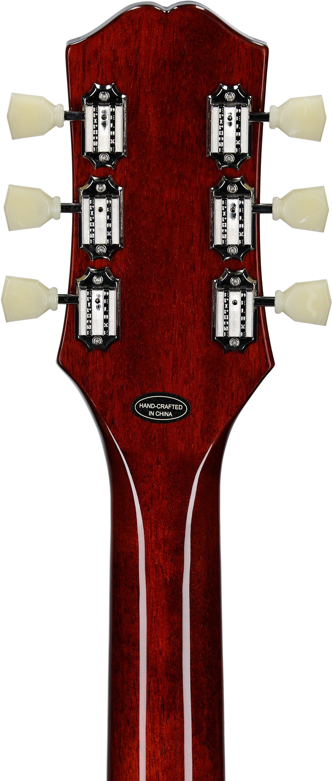 Epiphone Inspired by Gibson Les Paul Standard '50s Electric Guitar (with Gig Bag), Washed Cherry Sunburst, Open Box (Very Good), Headstock Straight Back